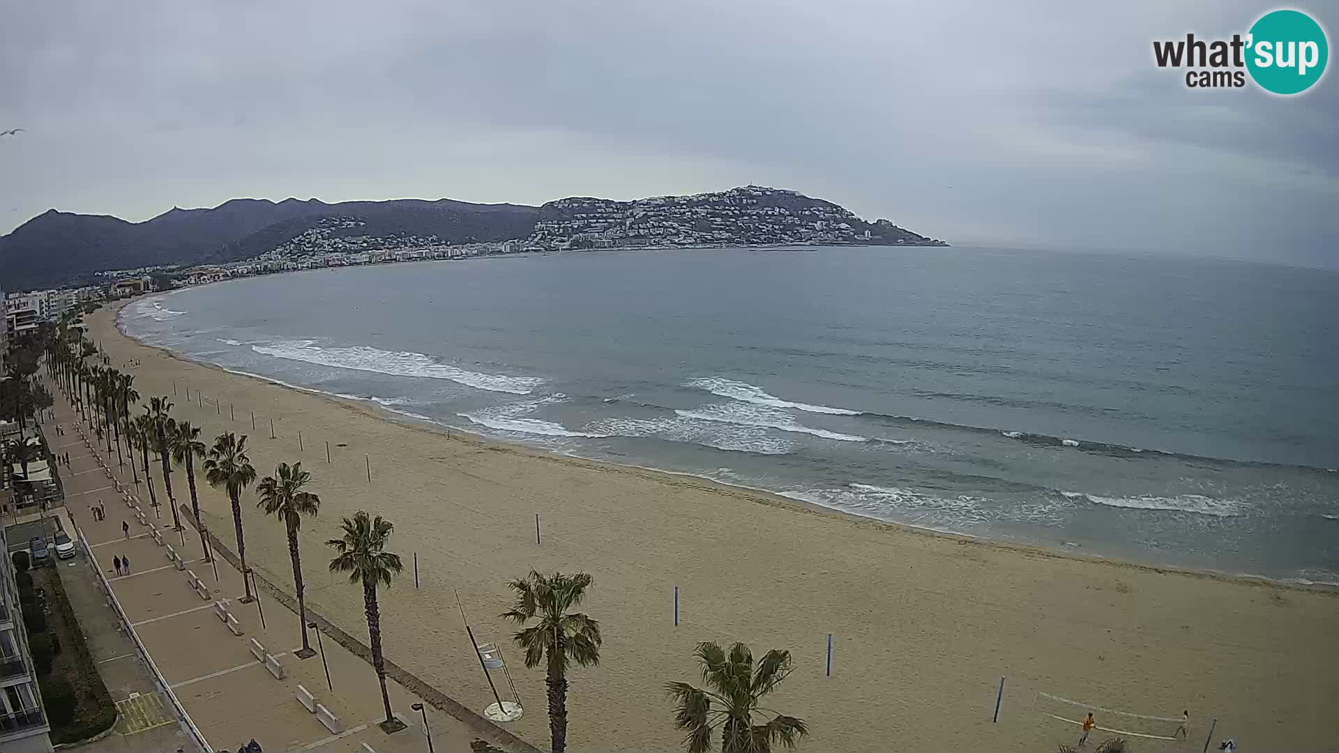 Live Roses Webcam Costa Brava beach view from MonteCarlo Hotel
