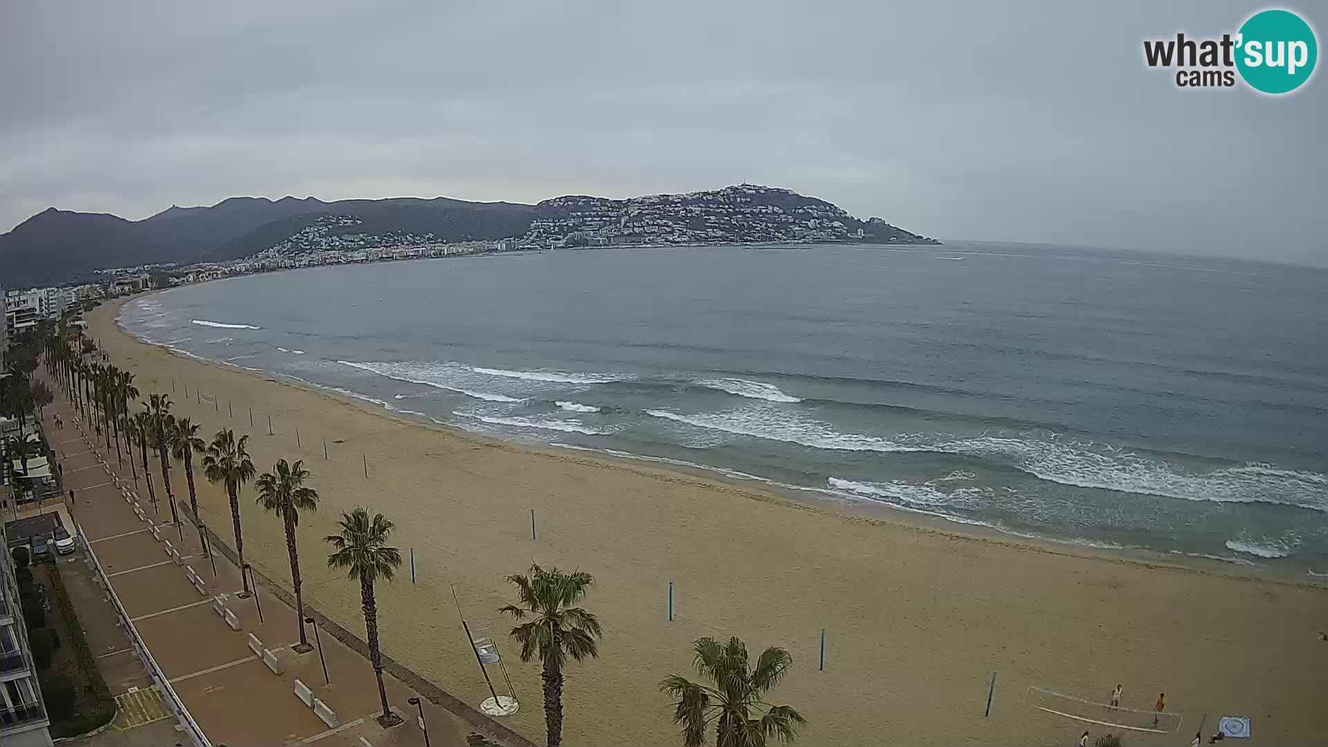 Live Roses Webcam Costa Brava beach view from MonteCarlo Hotel
