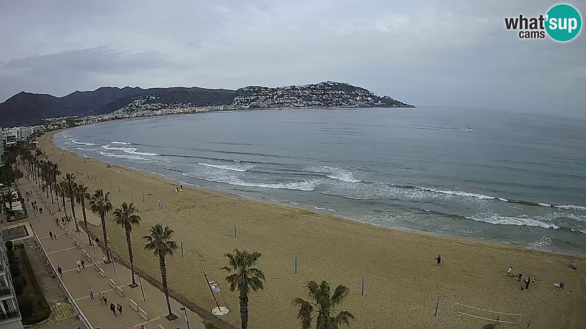 Live Roses Webcam Costa Brava beach view from MonteCarlo Hotel