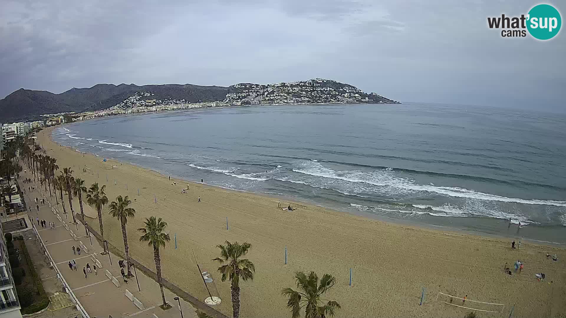 Live Roses Webcam Costa Brava beach view from MonteCarlo Hotel