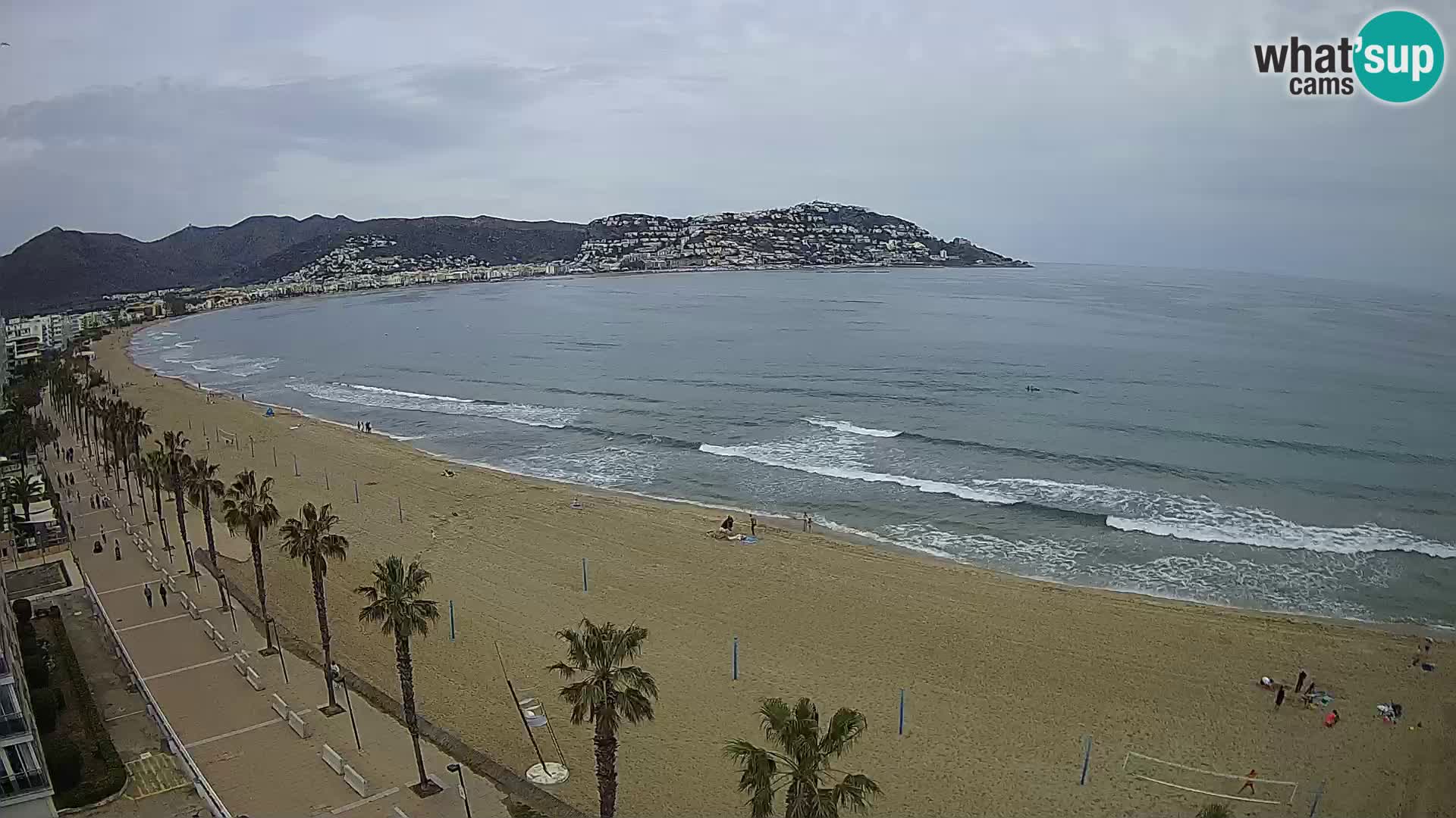 Live Roses Webcam Costa Brava beach view from MonteCarlo Hotel