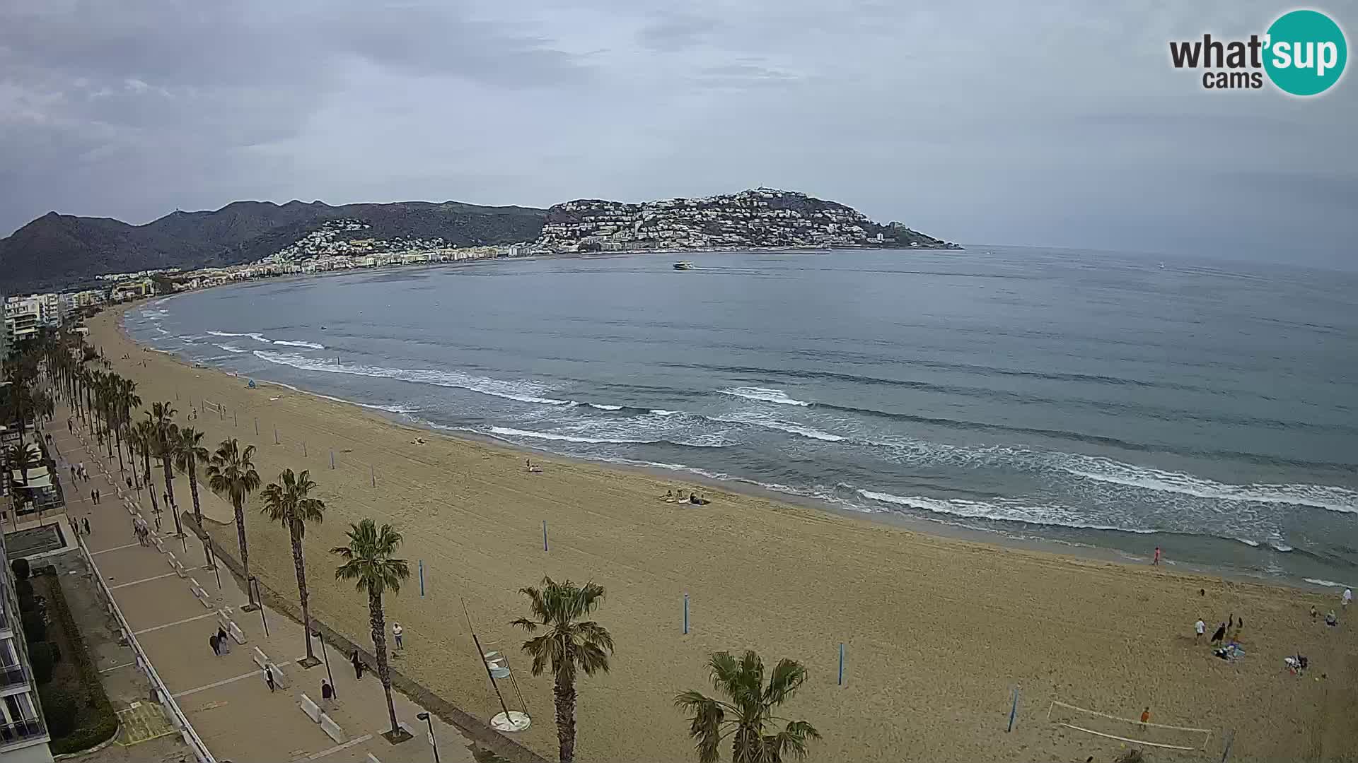 Live Roses Webcam Costa Brava beach view from MonteCarlo Hotel