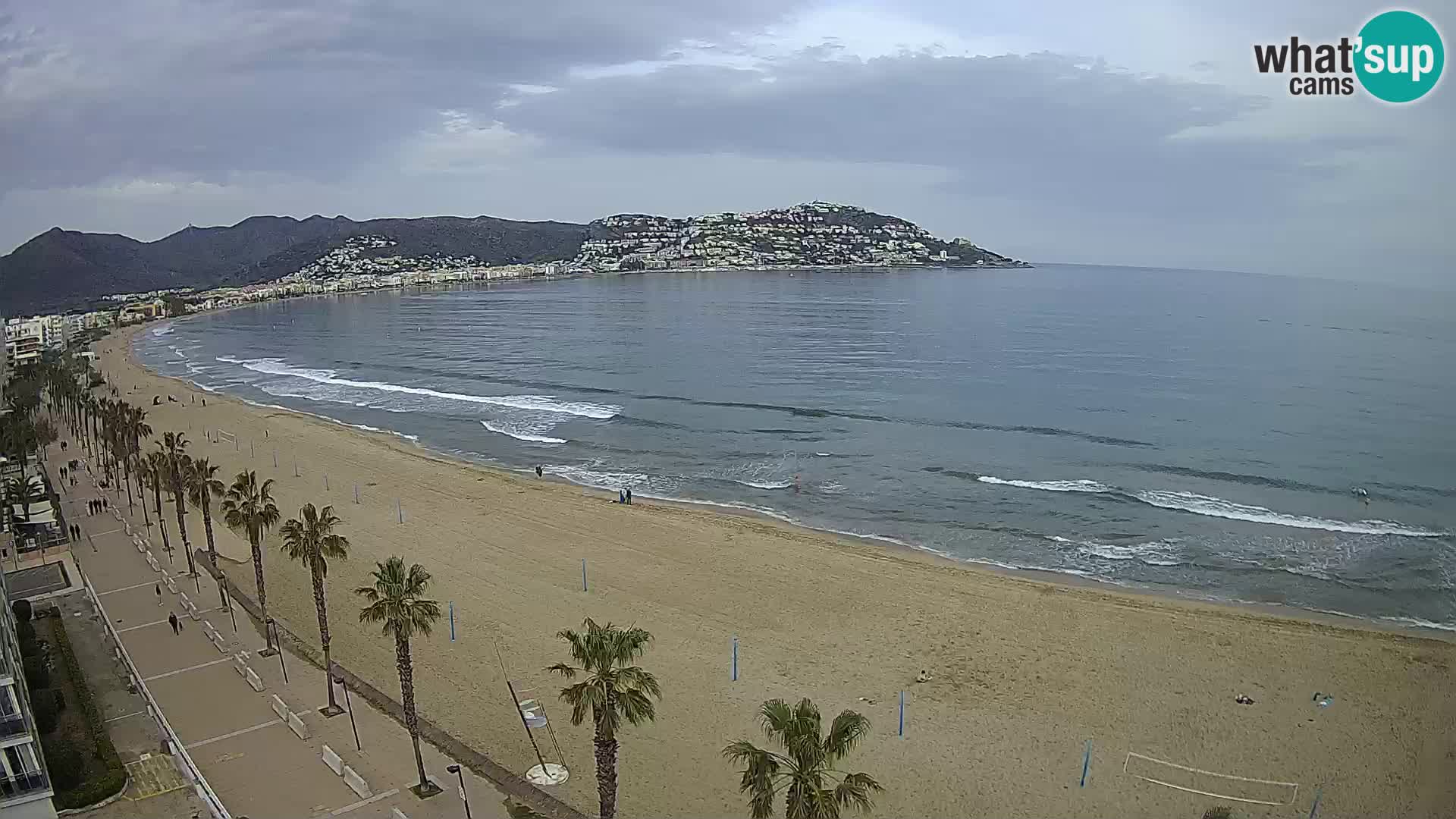 Live Roses Webcam Costa Brava beach view from MonteCarlo Hotel