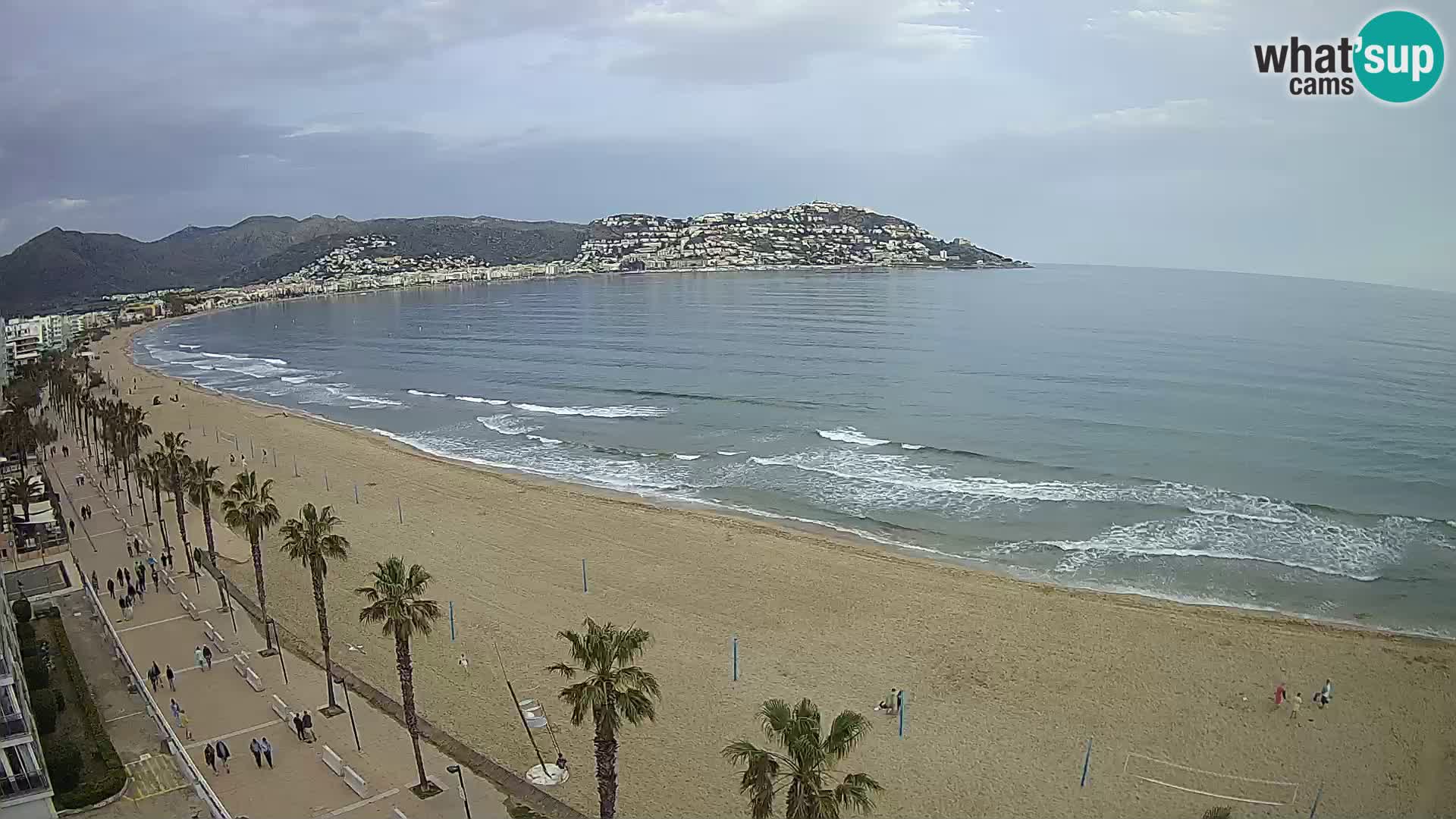 Live Roses Webcam Costa Brava beach view from MonteCarlo Hotel