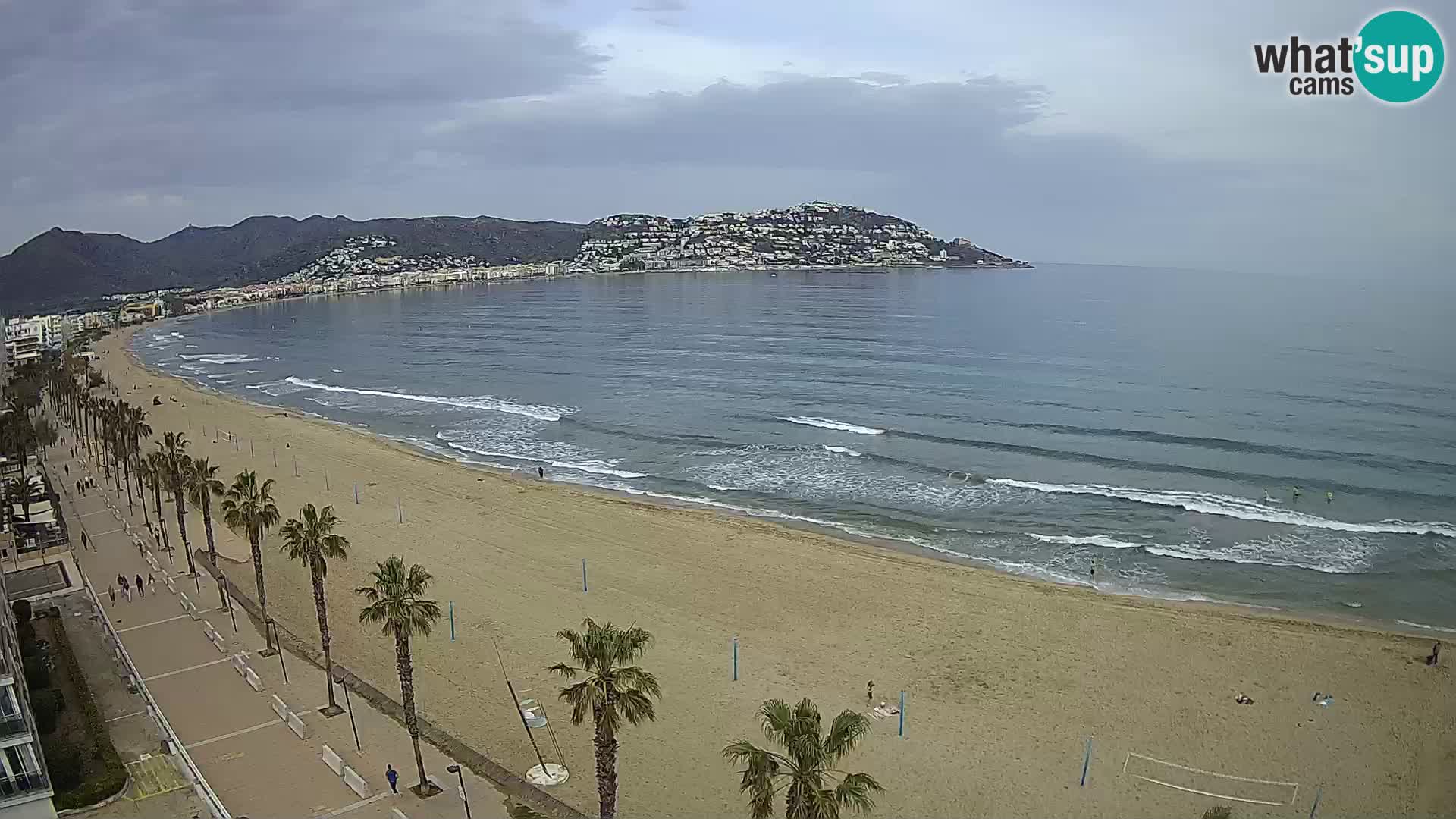 Live Roses Webcam Costa Brava beach view from MonteCarlo Hotel