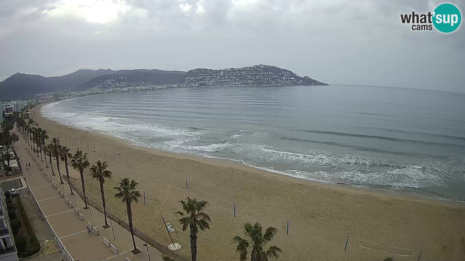 Live Roses Webcam Costa Brava beach view from MonteCarlo Hotel