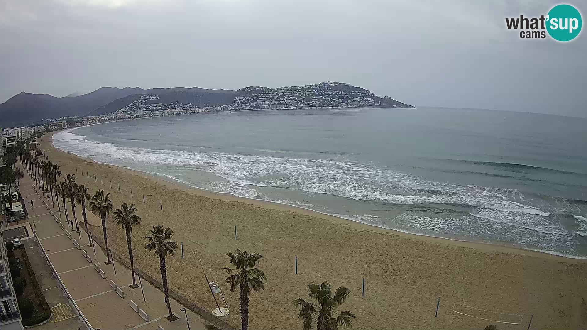 Live Roses Webcam Costa Brava beach view from MonteCarlo Hotel