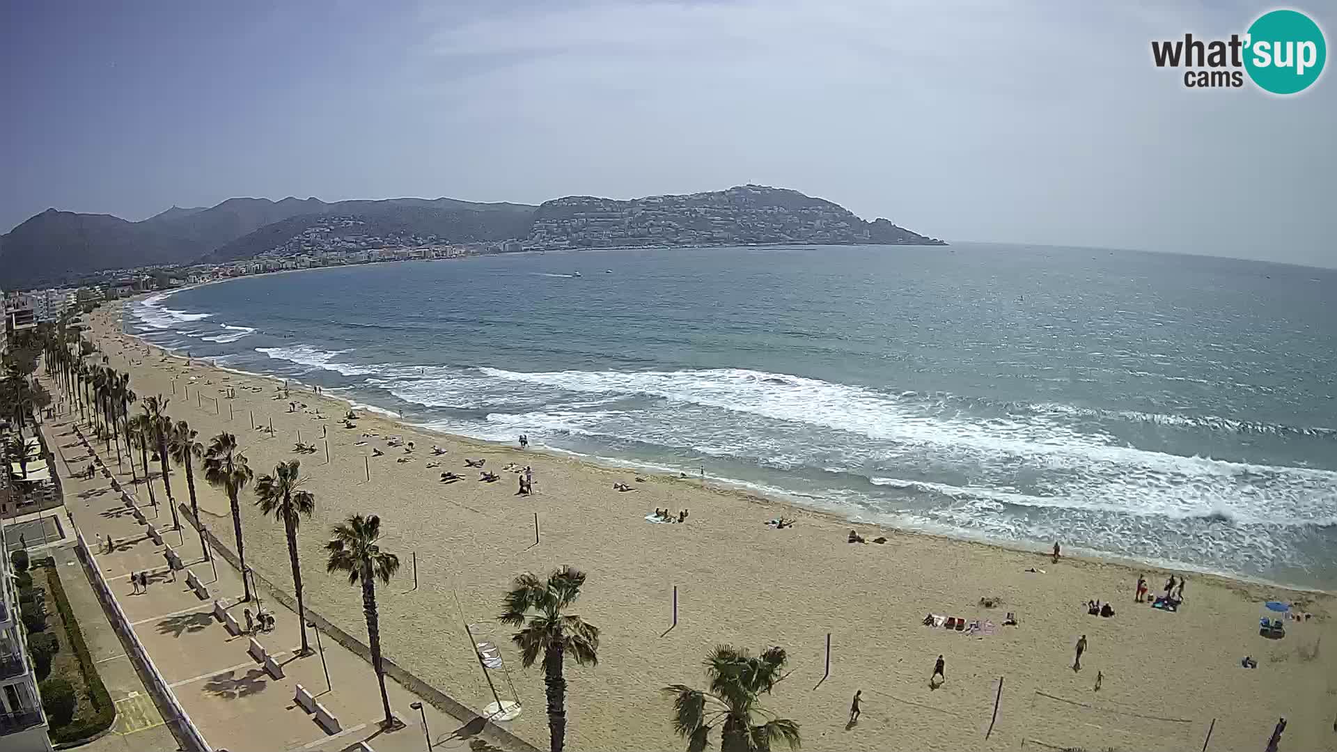 Live Roses Webcam Costa Brava beach view from MonteCarlo Hotel