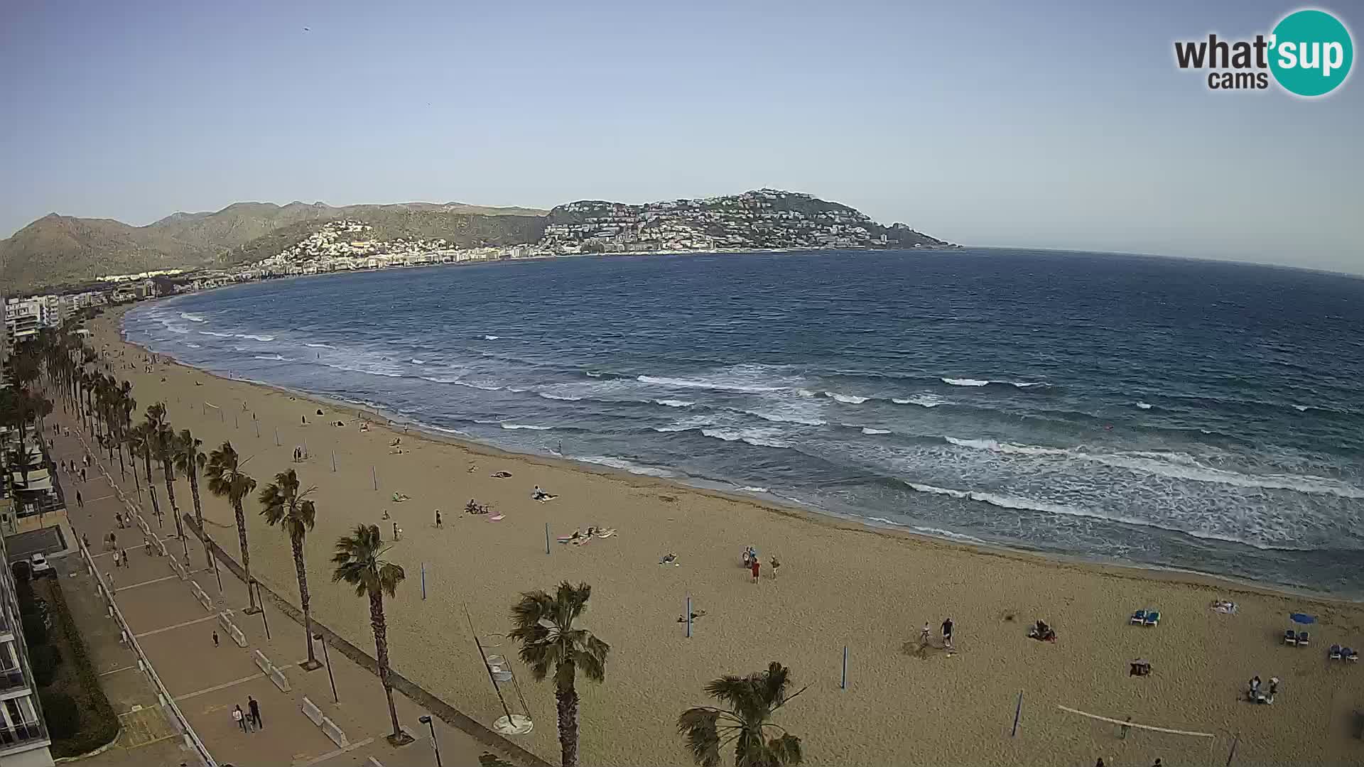 Live Roses Webcam Costa Brava beach view from MonteCarlo Hotel