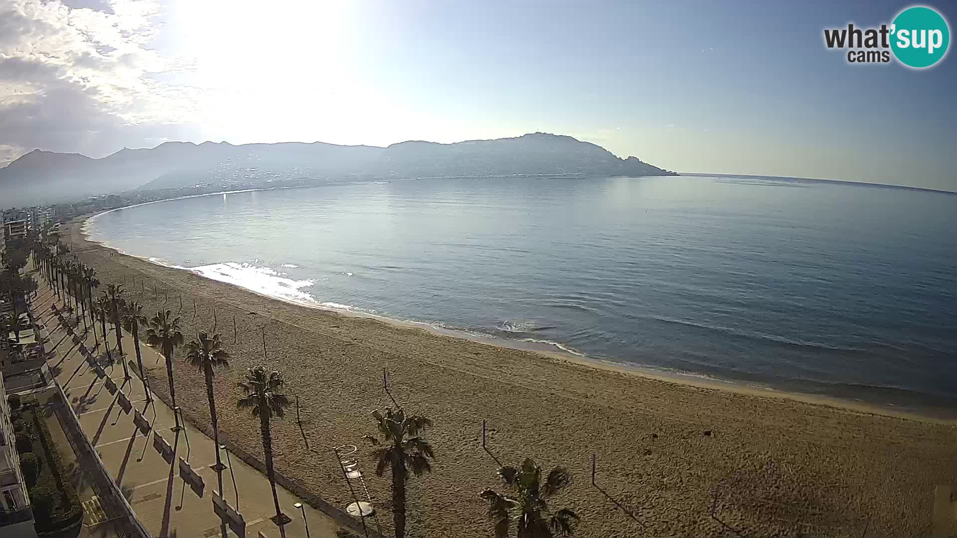Live Roses Webcam Costa Brava beach view from MonteCarlo Hotel