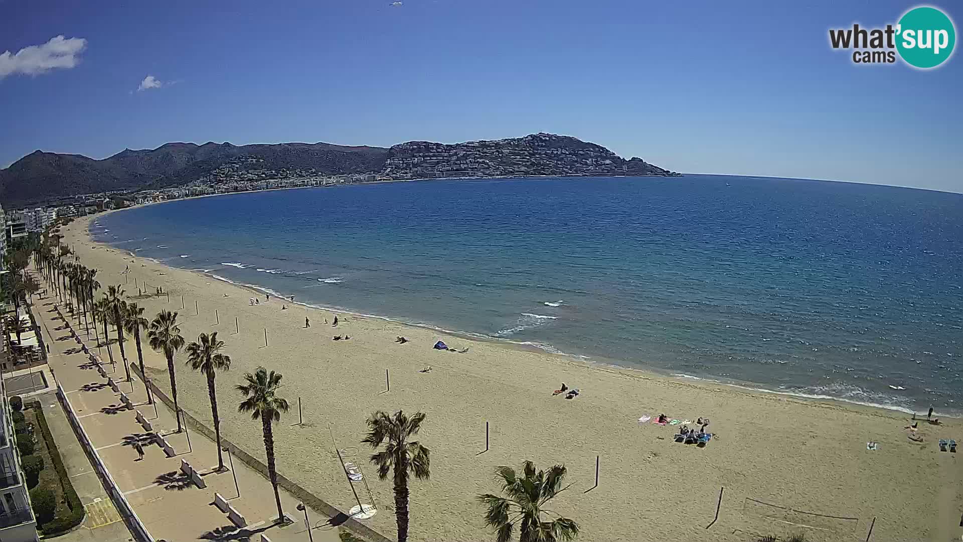 Live Roses Webcam Costa Brava beach view from MonteCarlo Hotel