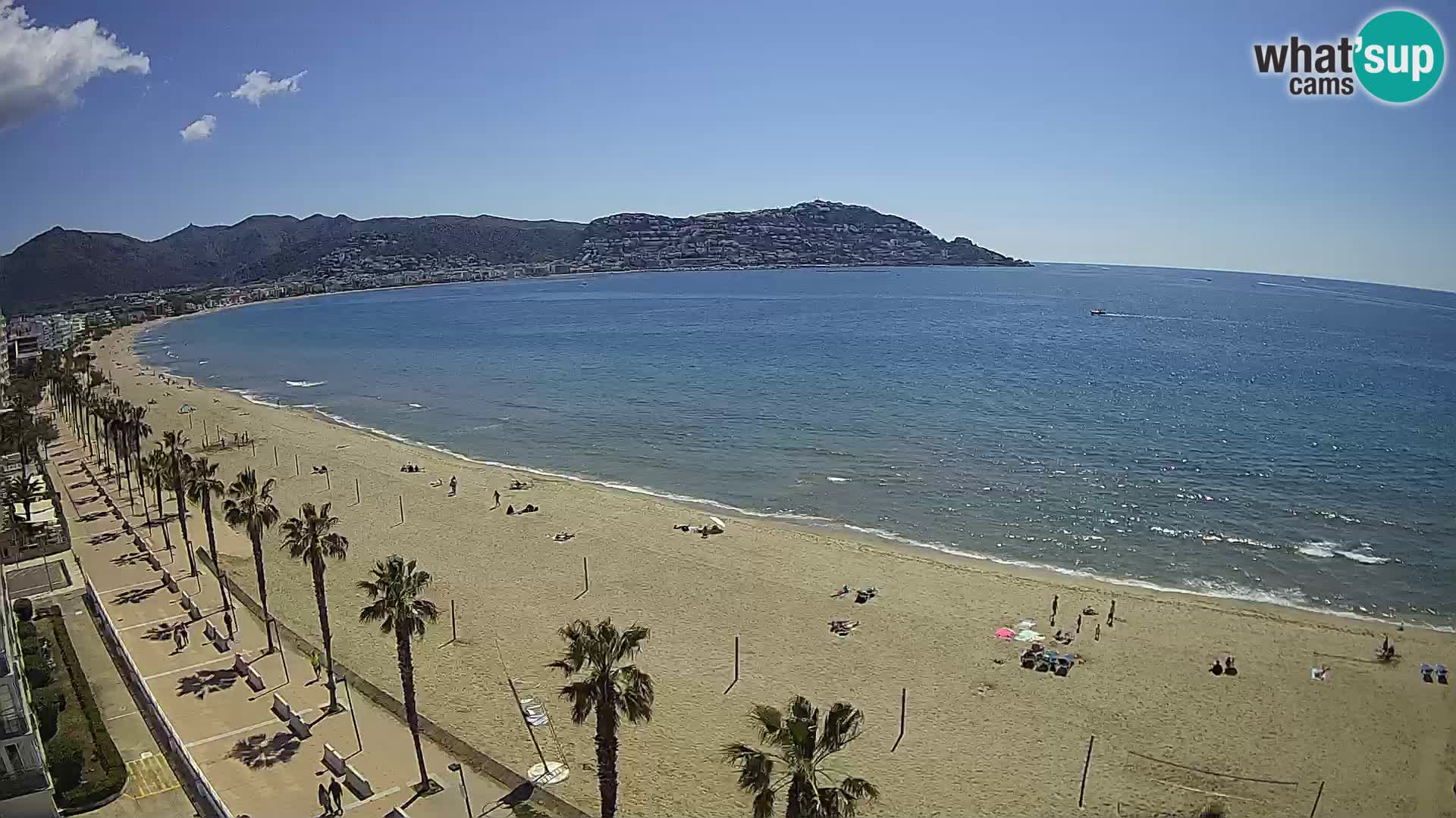 Live Roses Webcam Costa Brava beach view from MonteCarlo Hotel