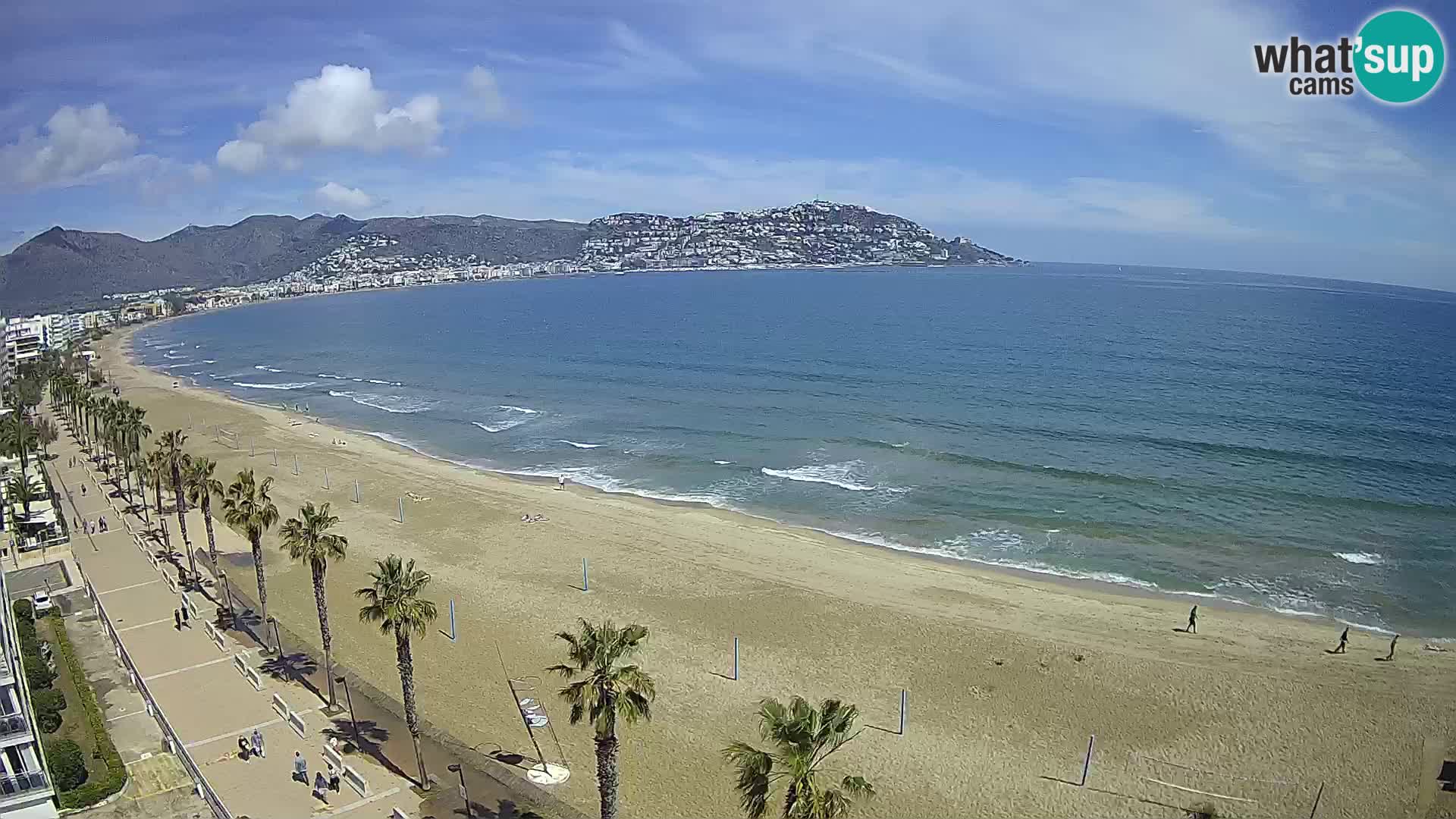 Live Roses Webcam Costa Brava beach view from MonteCarlo Hotel