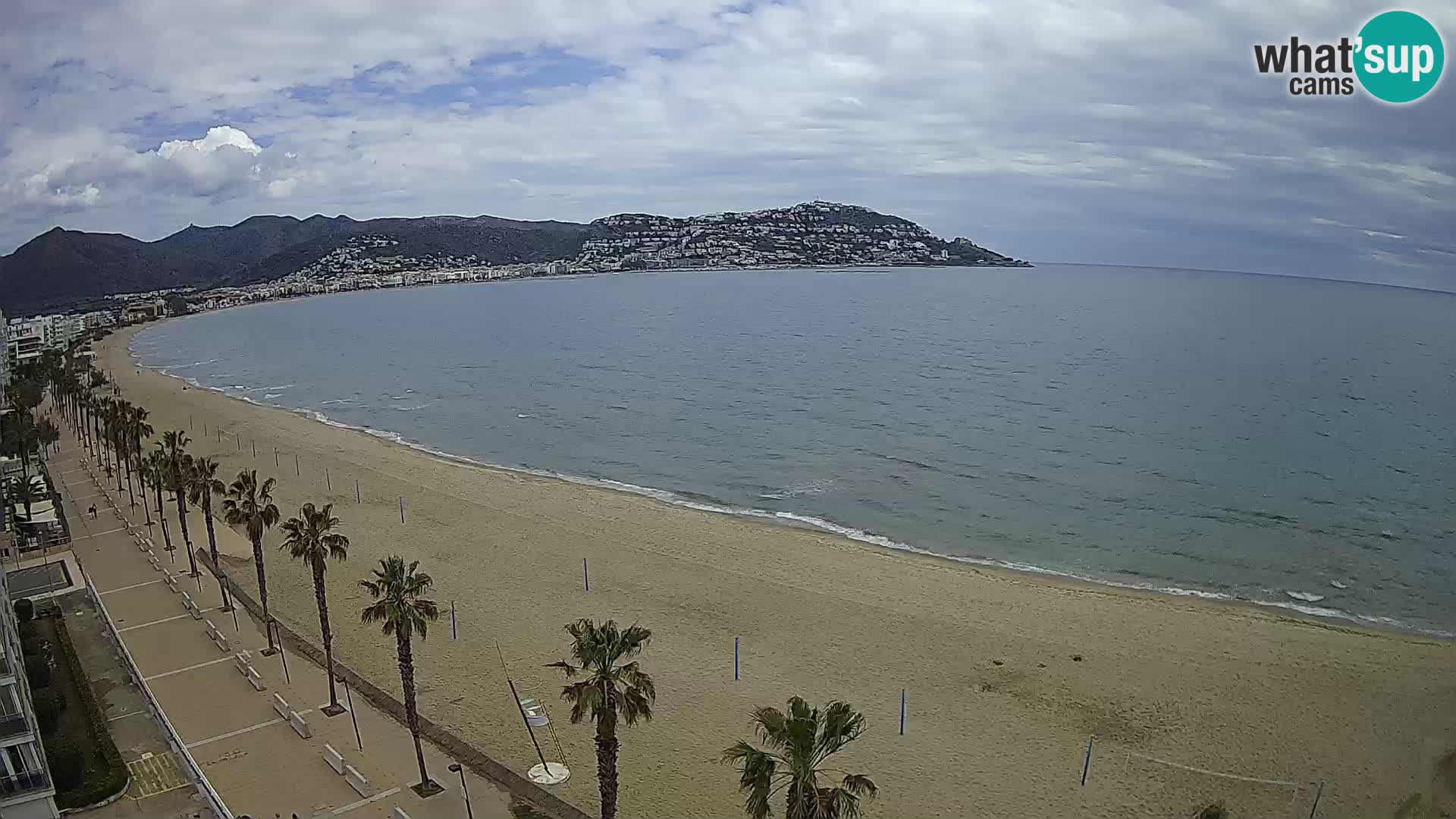 Live Roses Webcam Costa Brava beach view from MonteCarlo Hotel