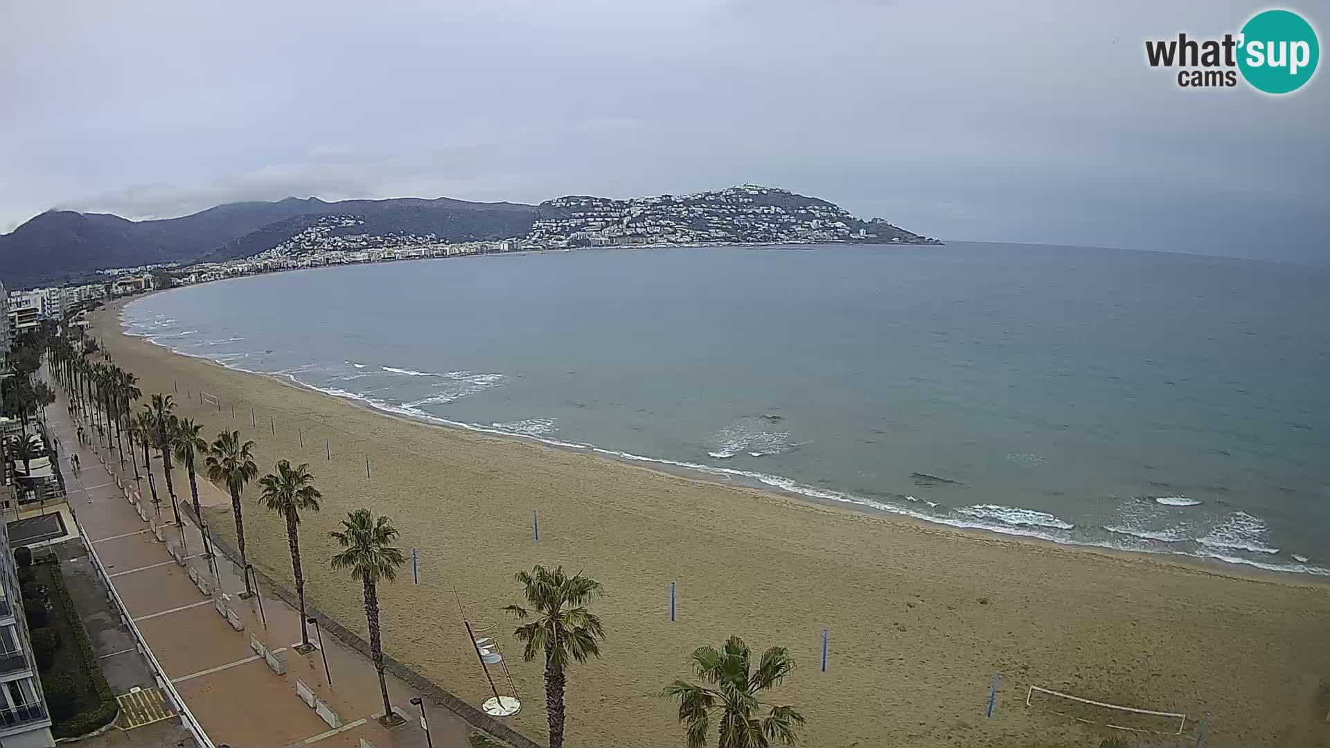 Live Roses Webcam Costa Brava beach view from MonteCarlo Hotel