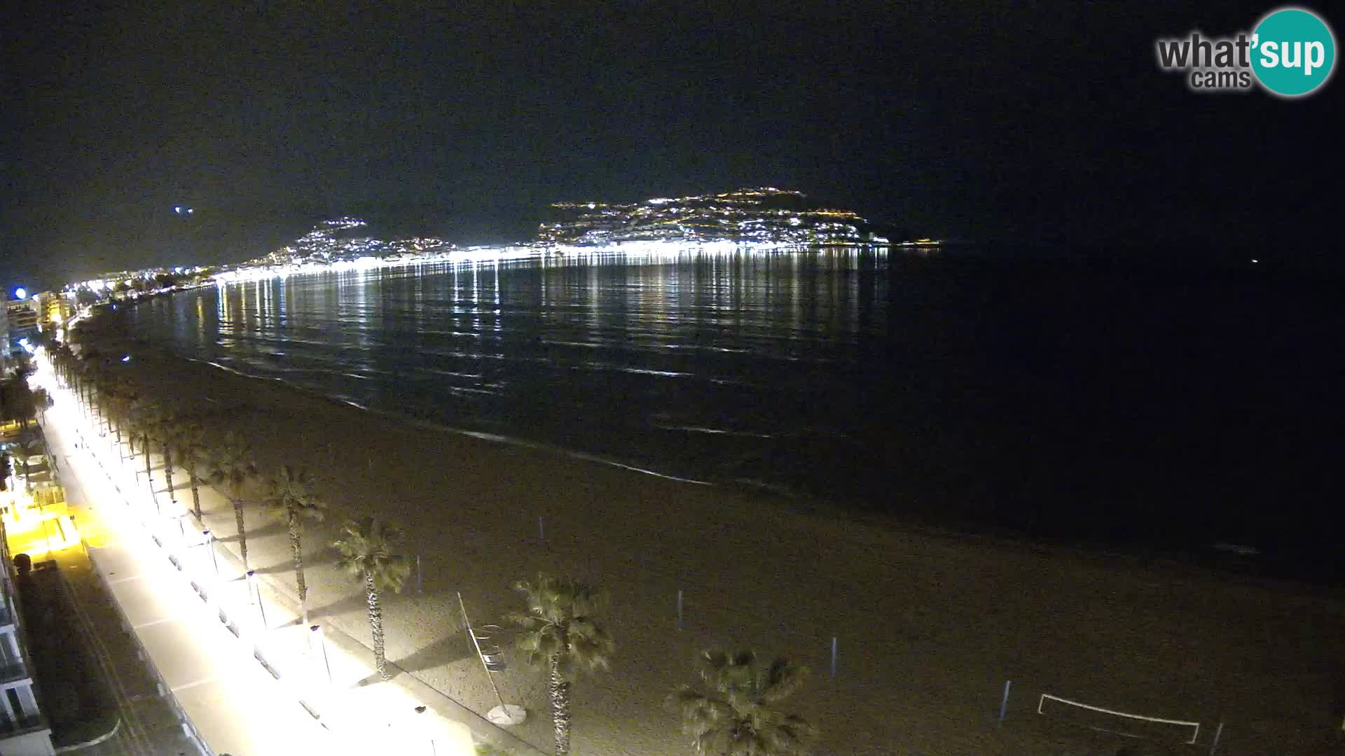 Live Roses Webcam Costa Brava beach view from MonteCarlo Hotel