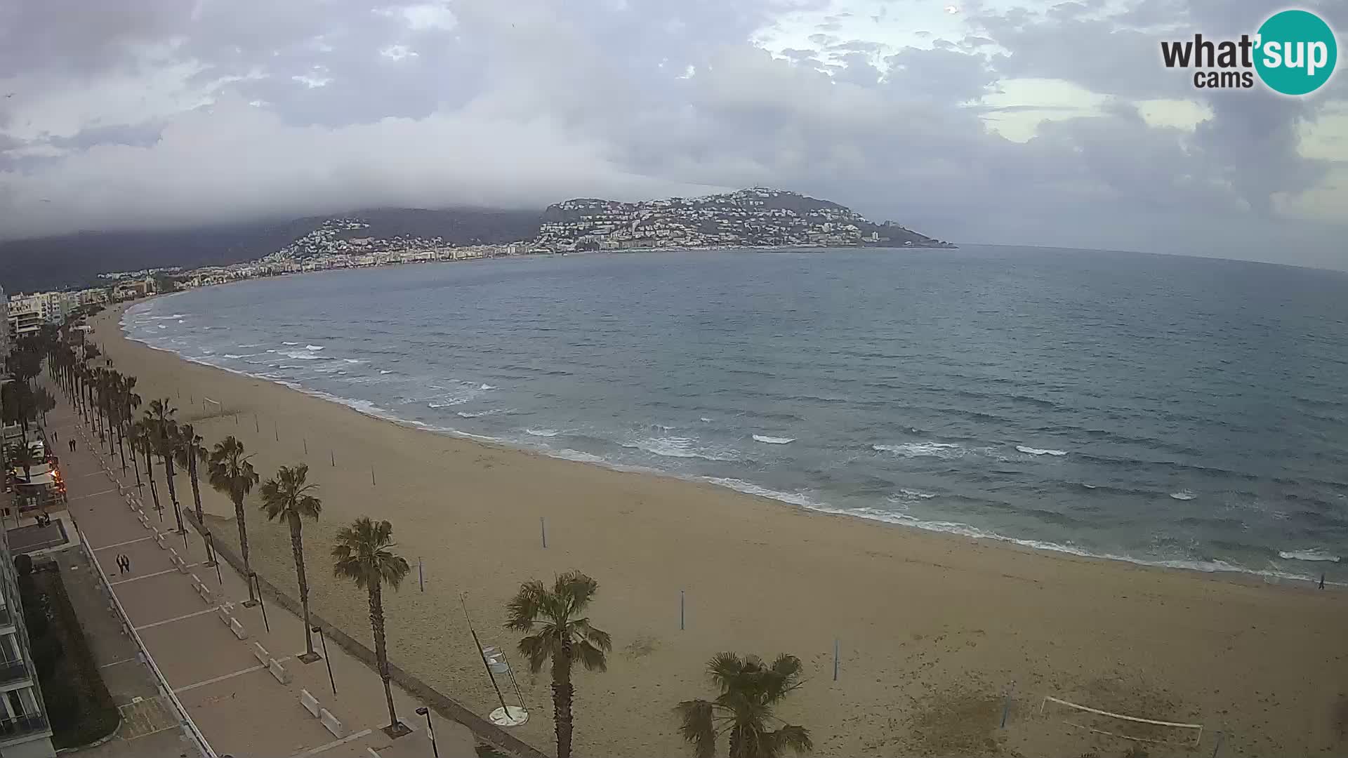 Live Roses Webcam Costa Brava beach view from MonteCarlo Hotel