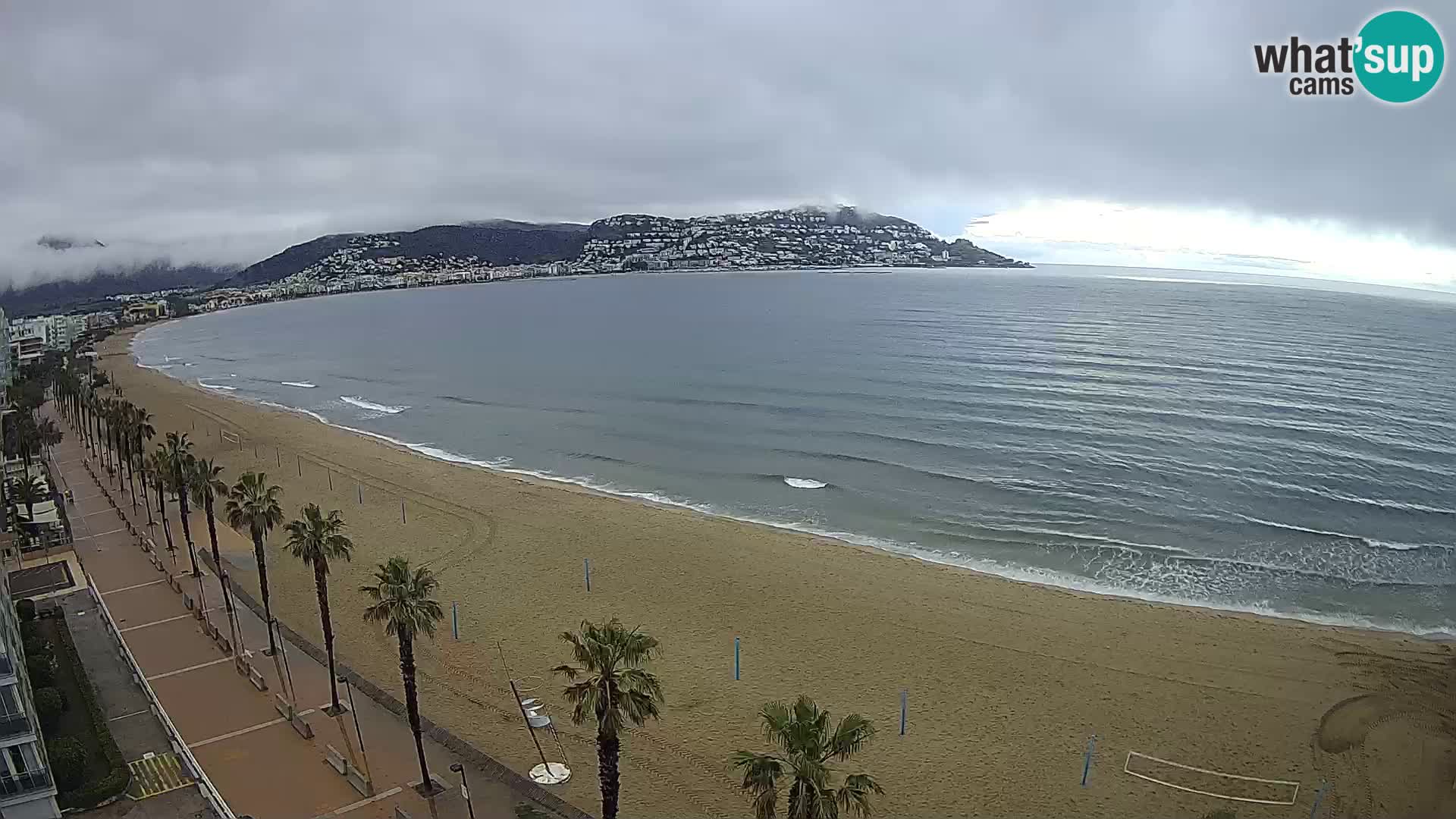 Live Roses Webcam Costa Brava beach view from MonteCarlo Hotel