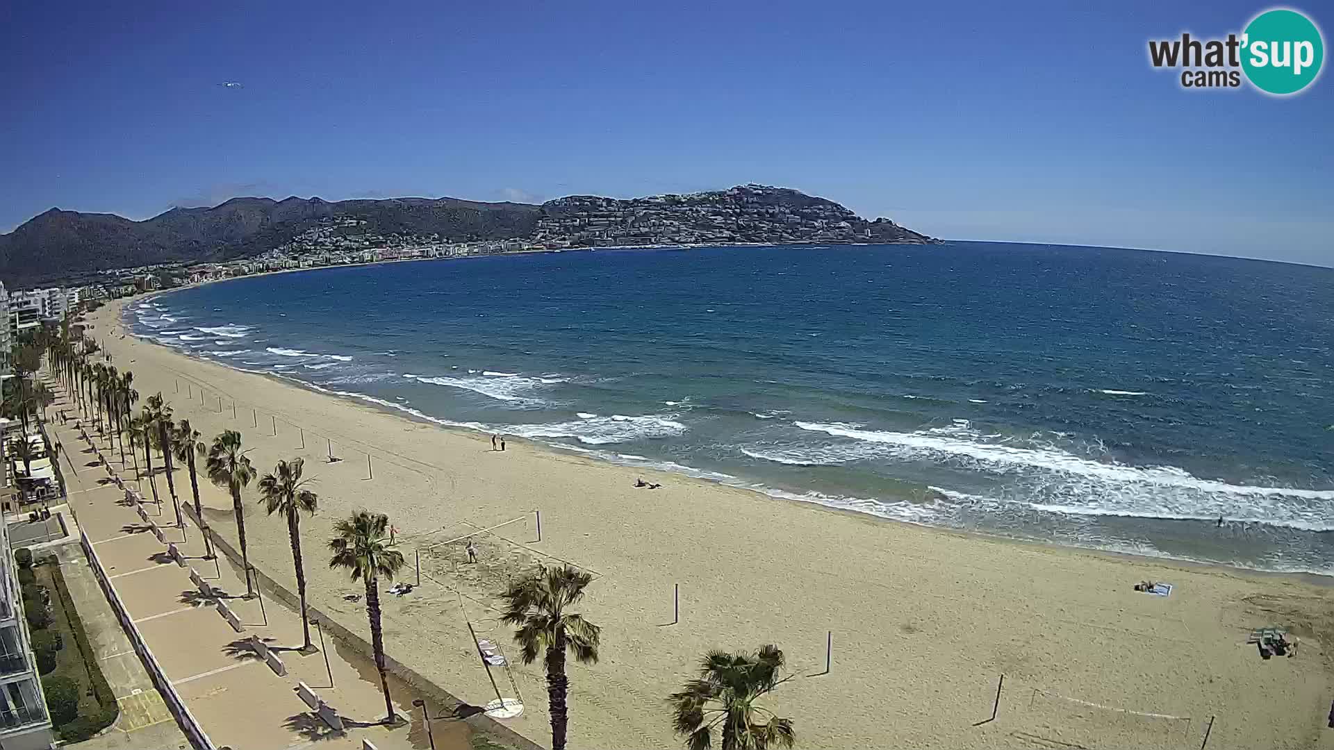 Live Roses Webcam Costa Brava beach view from MonteCarlo Hotel