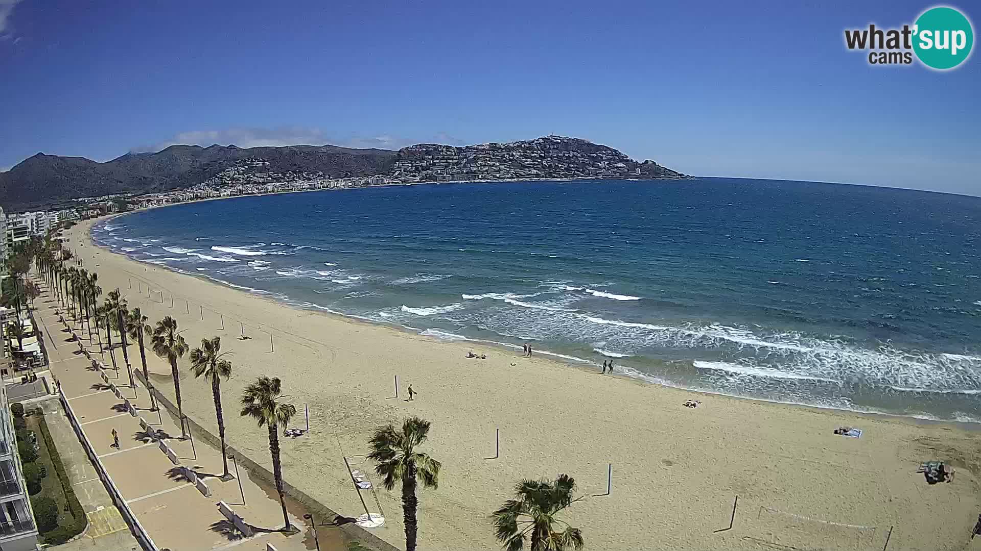 Live Roses Webcam Costa Brava beach view from MonteCarlo Hotel