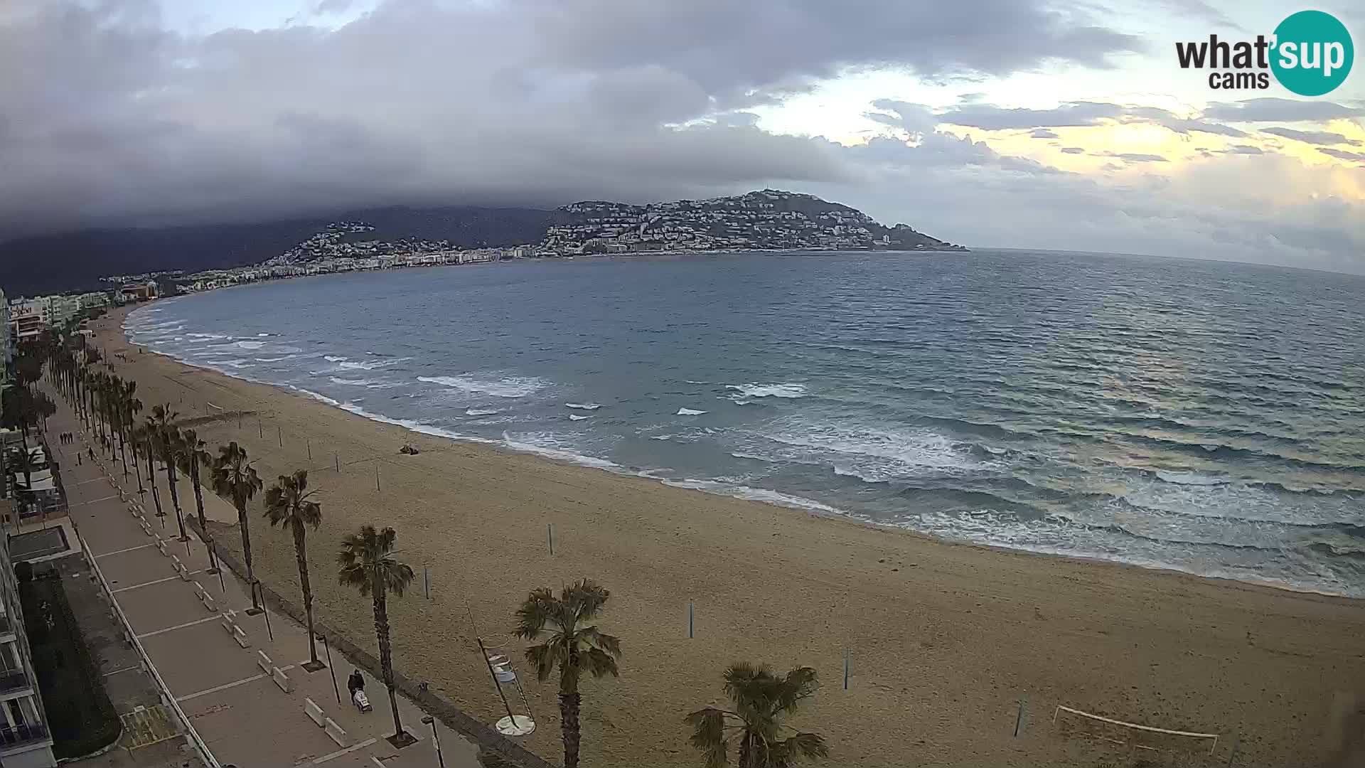 Live Roses Webcam Costa Brava beach view from MonteCarlo Hotel