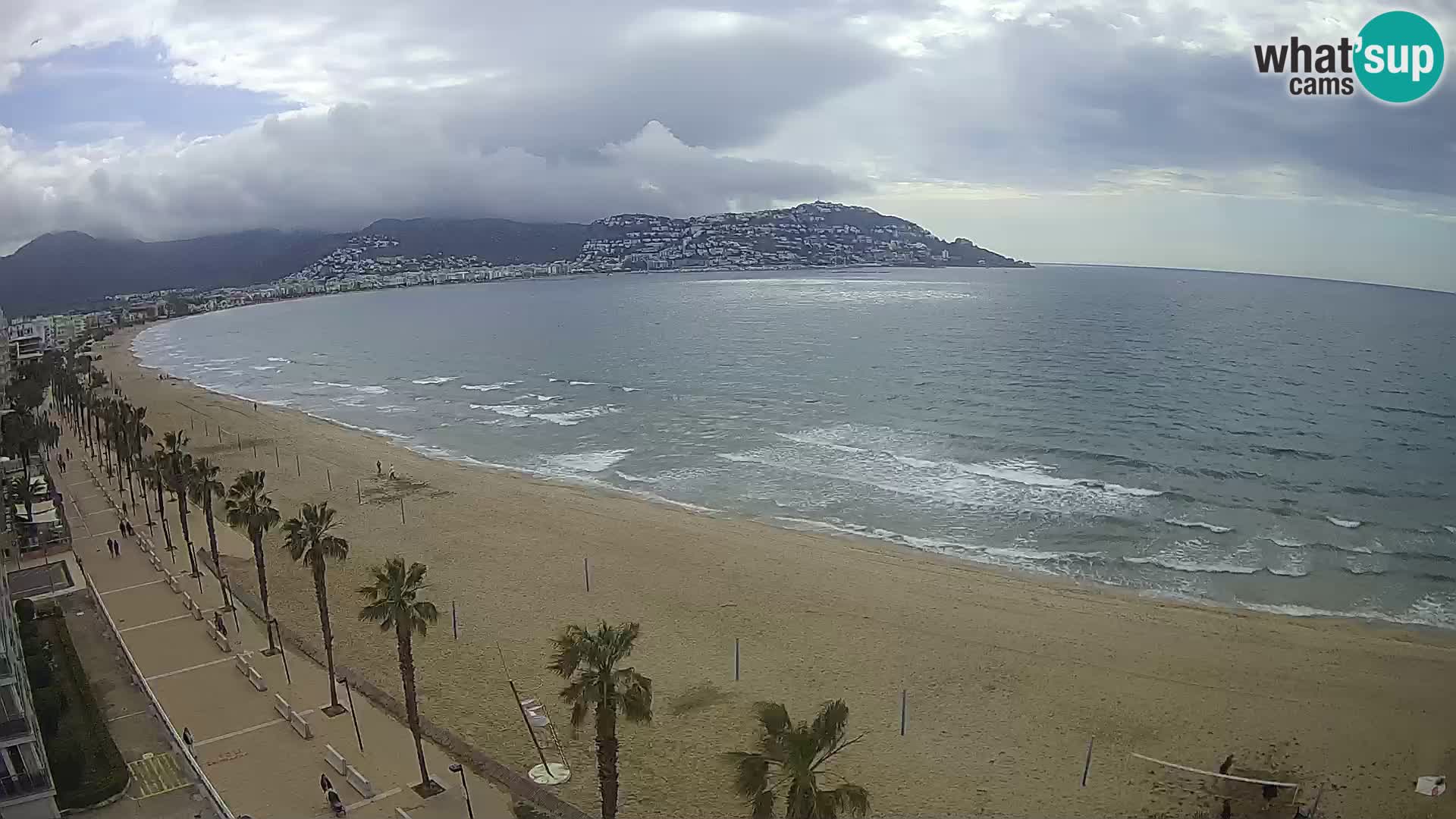 Live Roses Webcam Costa Brava beach view from MonteCarlo Hotel