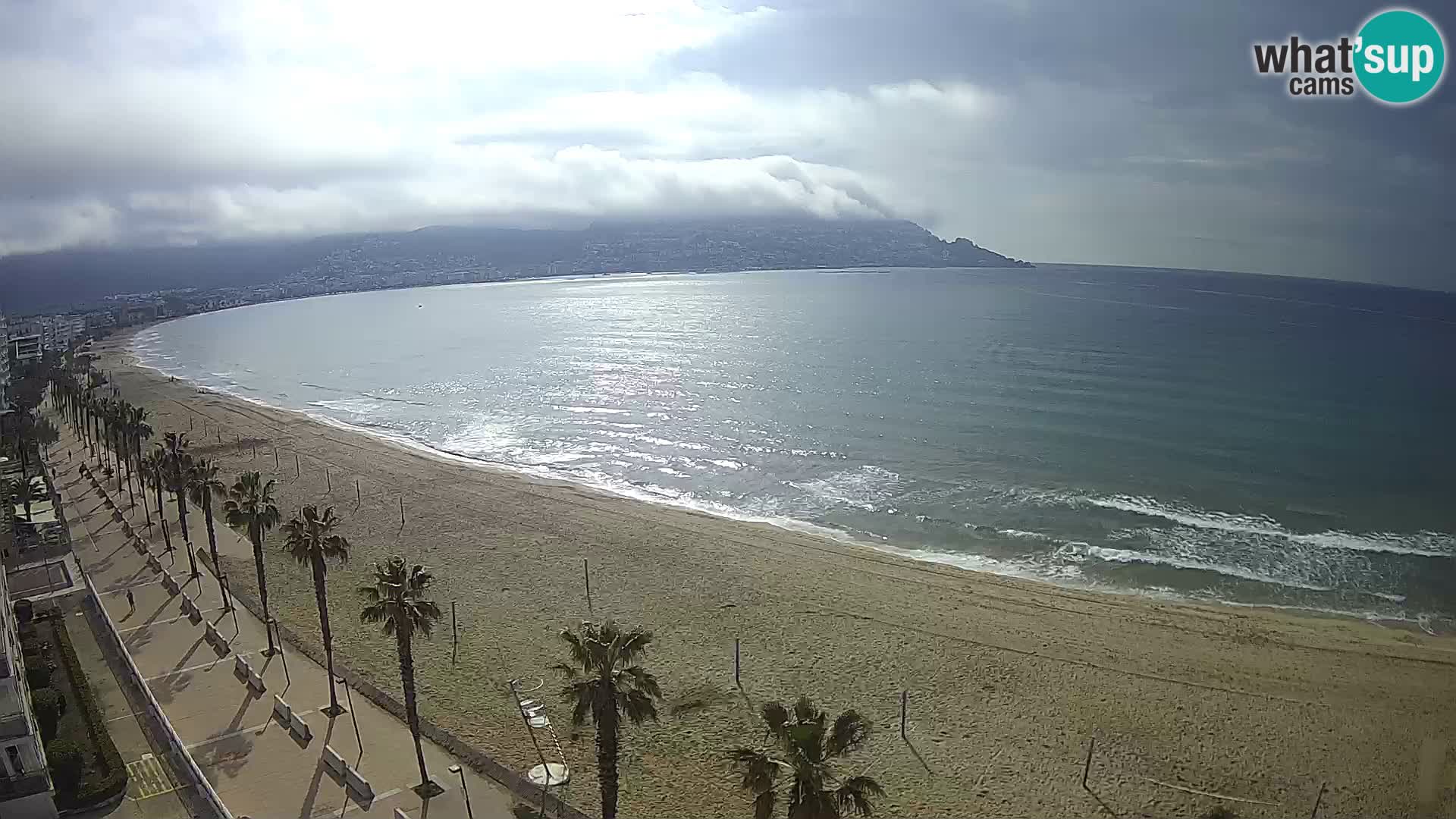 Live Roses Webcam Costa Brava beach view from MonteCarlo Hotel