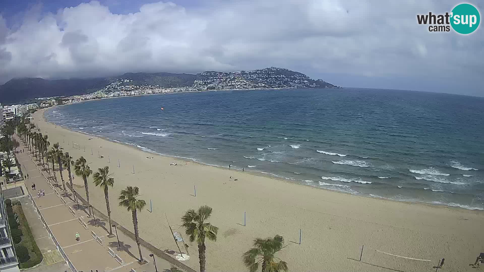 Live Roses Webcam Costa Brava beach view from MonteCarlo Hotel