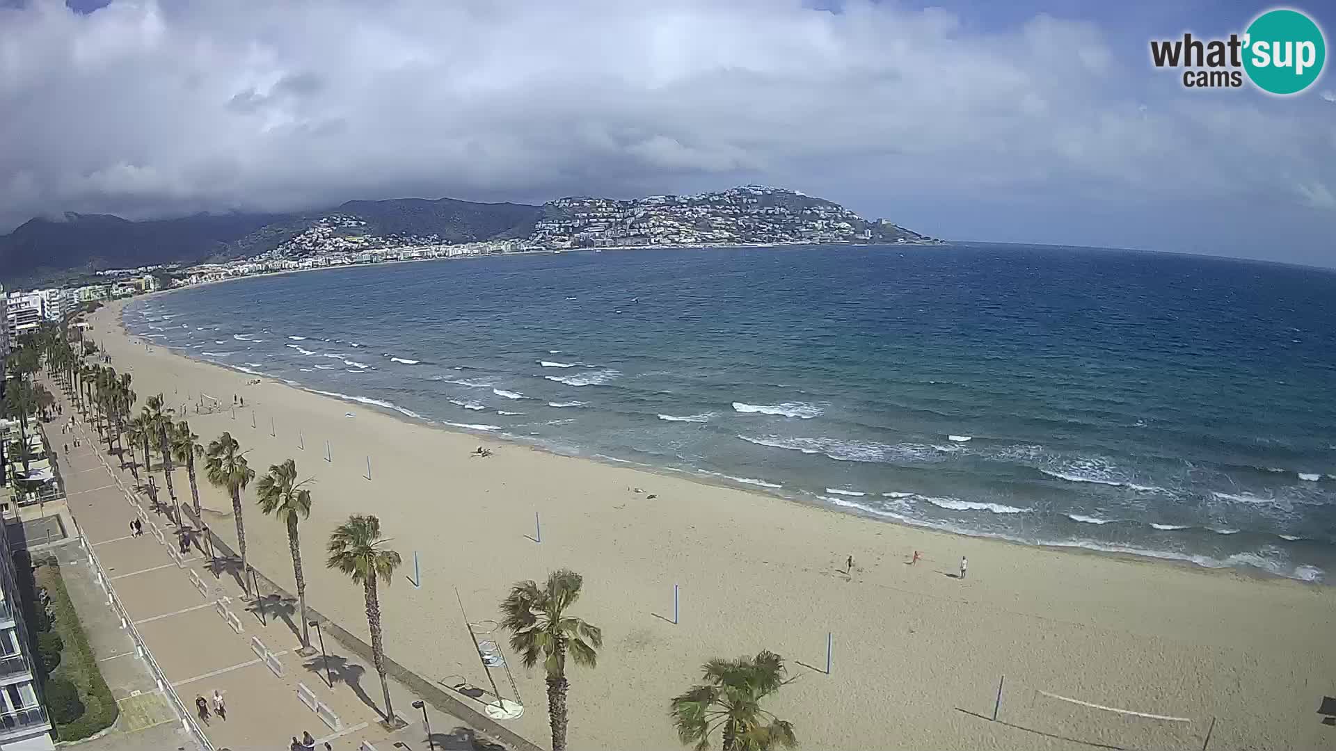 Live Roses Webcam Costa Brava beach view from MonteCarlo Hotel