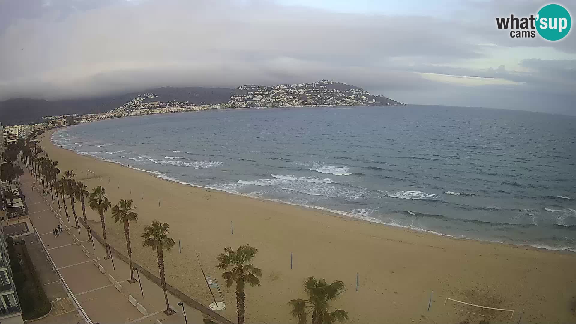 Live Roses Webcam Costa Brava beach view from MonteCarlo Hotel