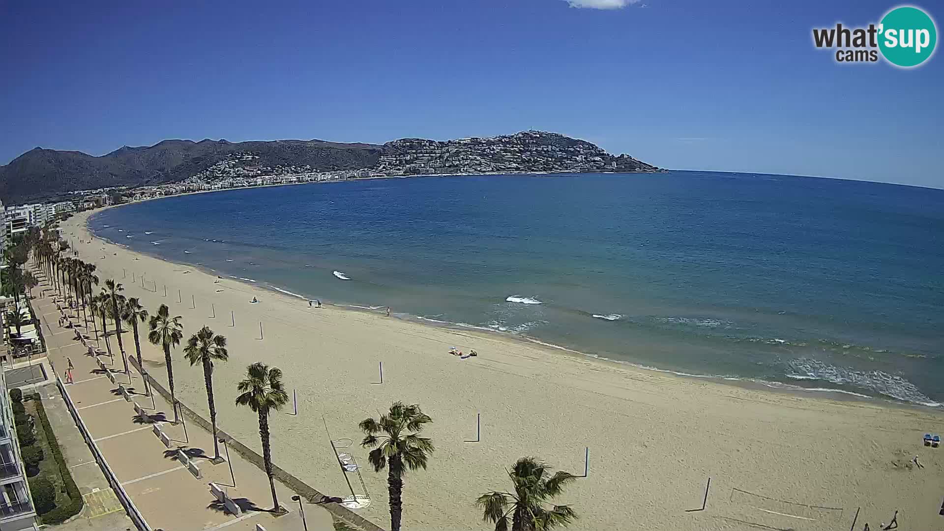 Live Roses Webcam Costa Brava beach view from MonteCarlo Hotel
