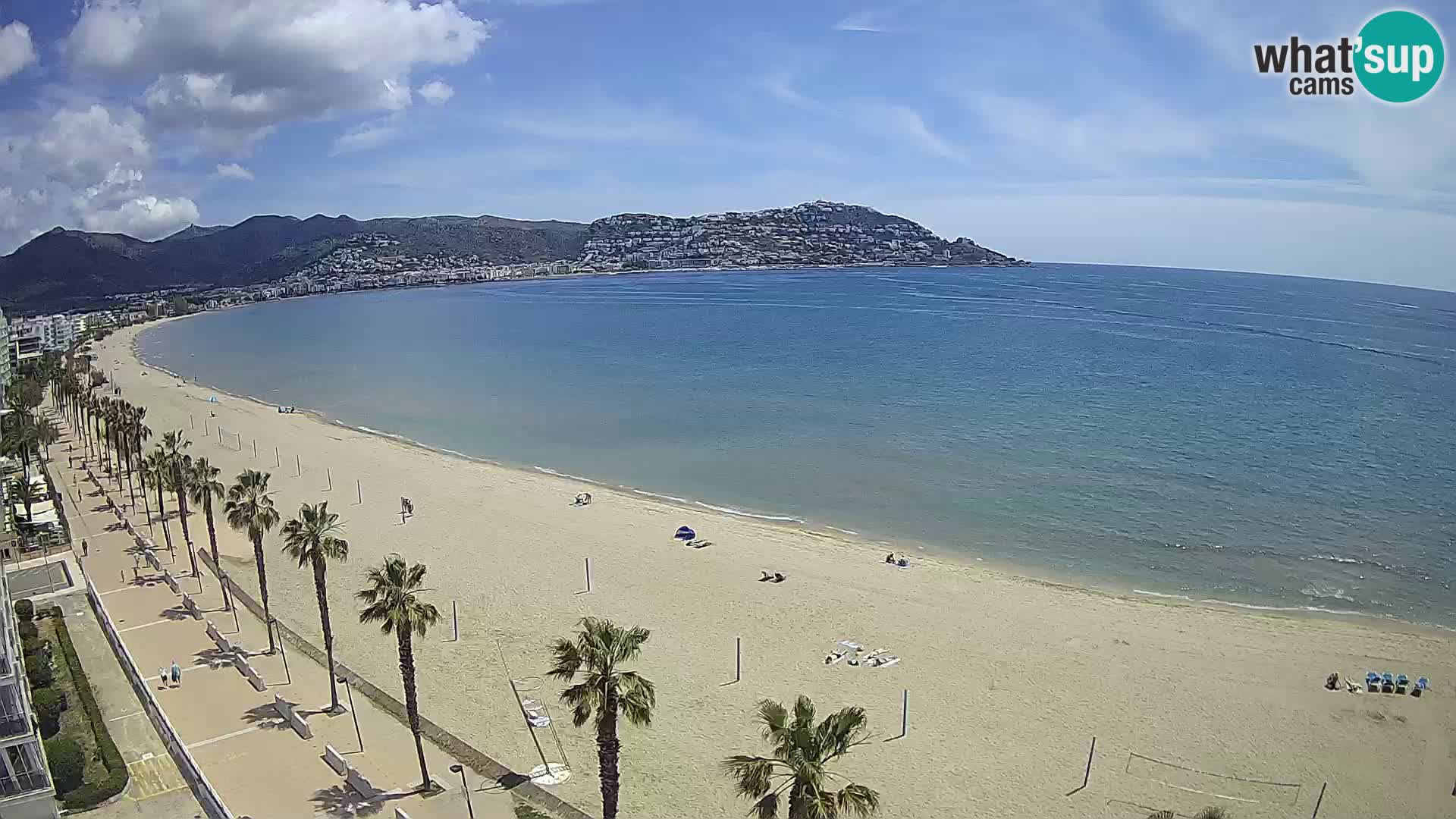 Live Roses Webcam Costa Brava beach view from MonteCarlo Hotel
