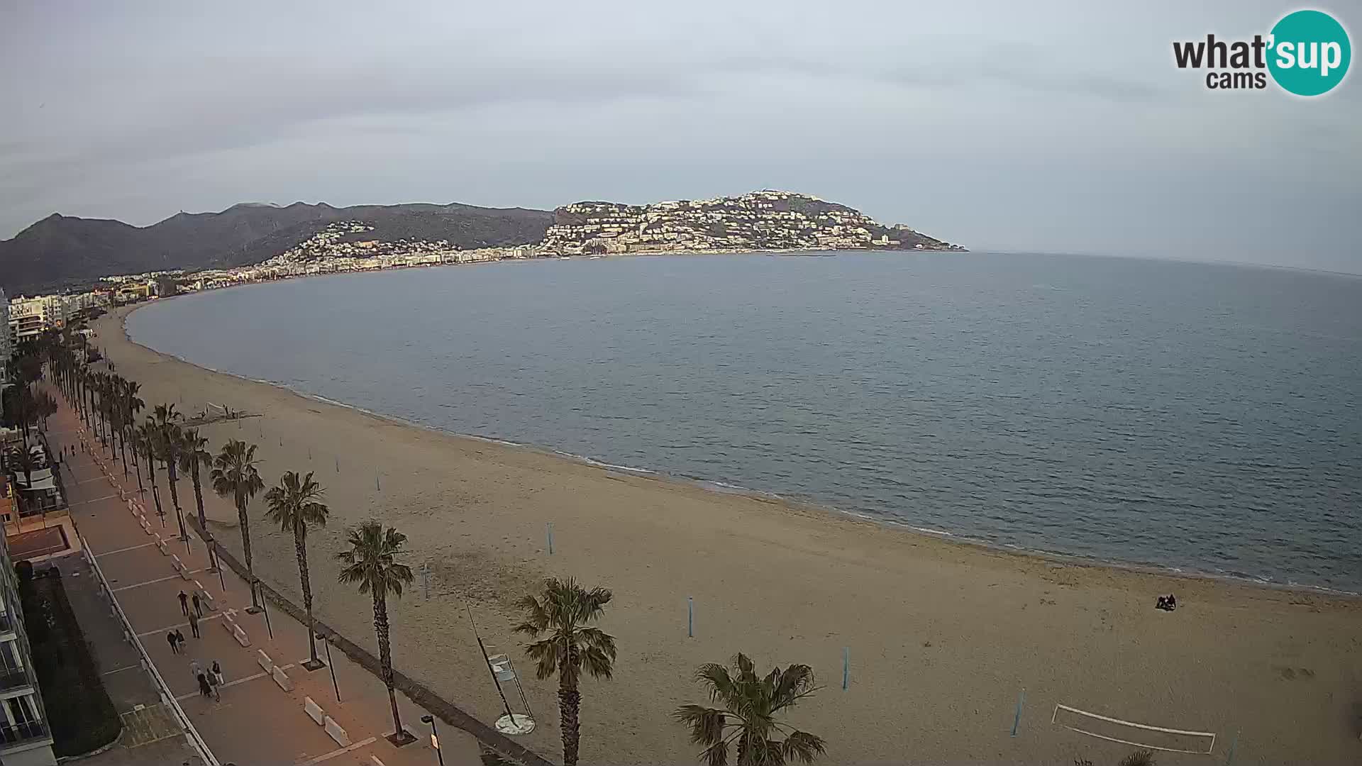Live Roses Webcam Costa Brava beach view from MonteCarlo Hotel