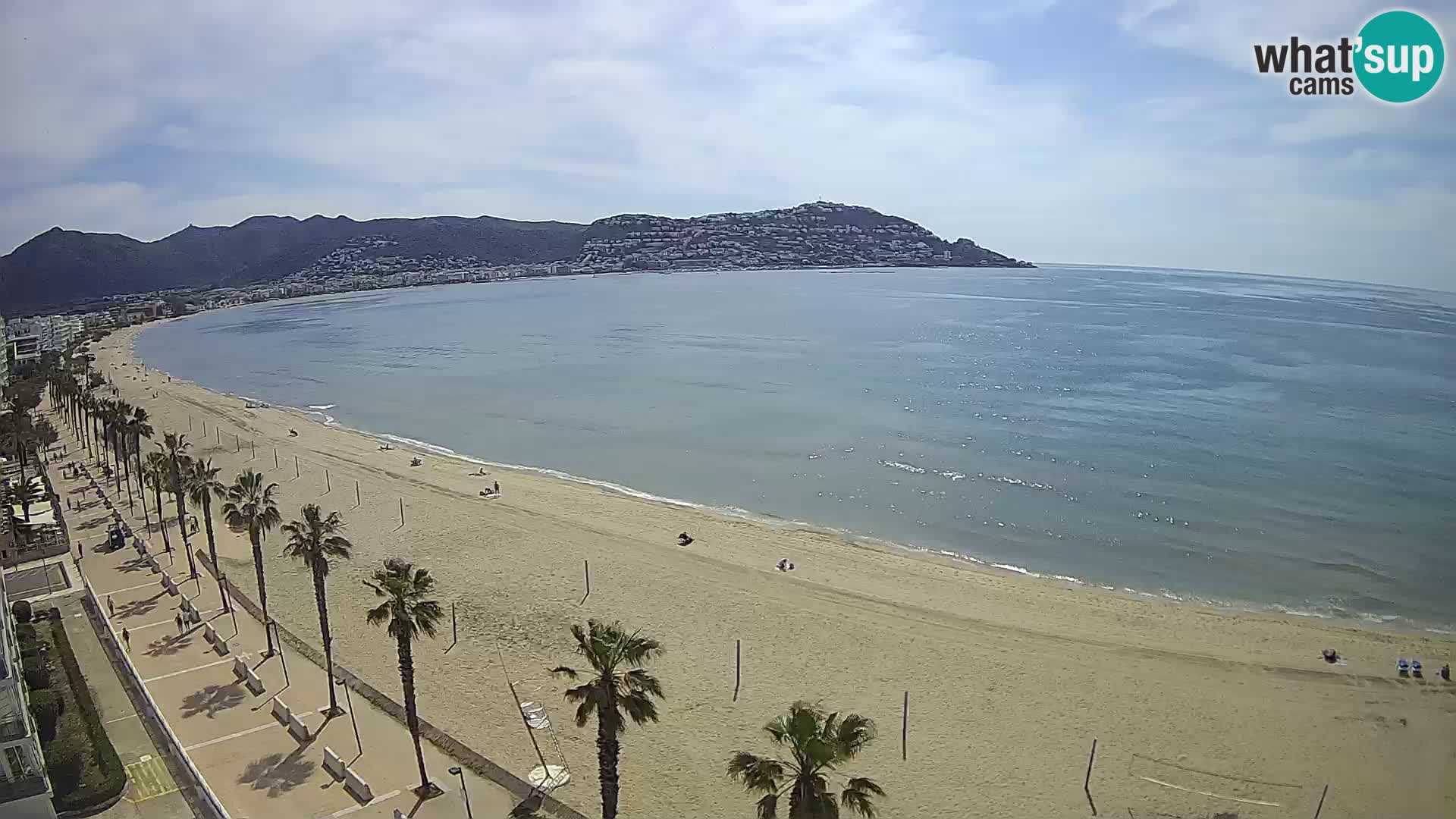 Live Roses Webcam Costa Brava beach view from MonteCarlo Hotel