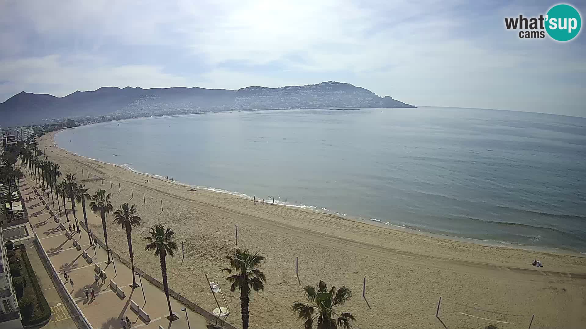 Live Roses Webcam Costa Brava beach view from MonteCarlo Hotel
