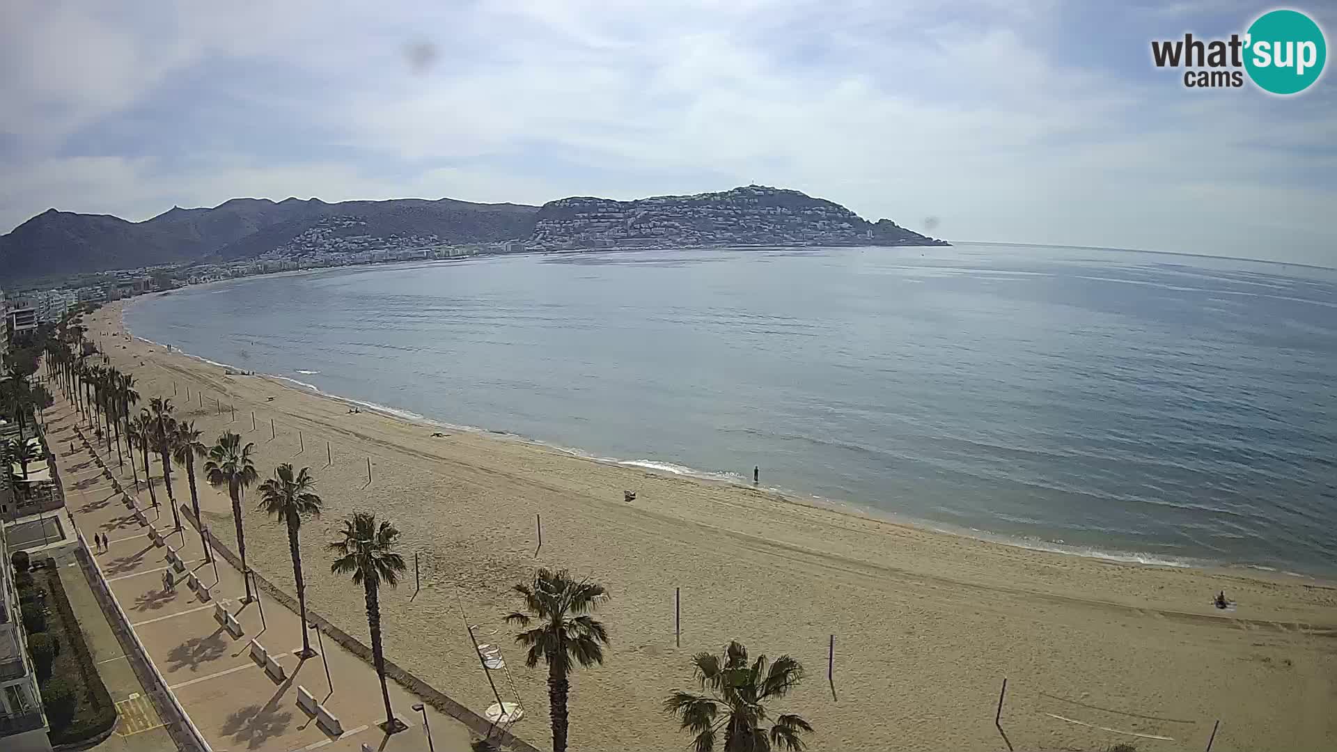 Live Roses Webcam Costa Brava beach view from MonteCarlo Hotel