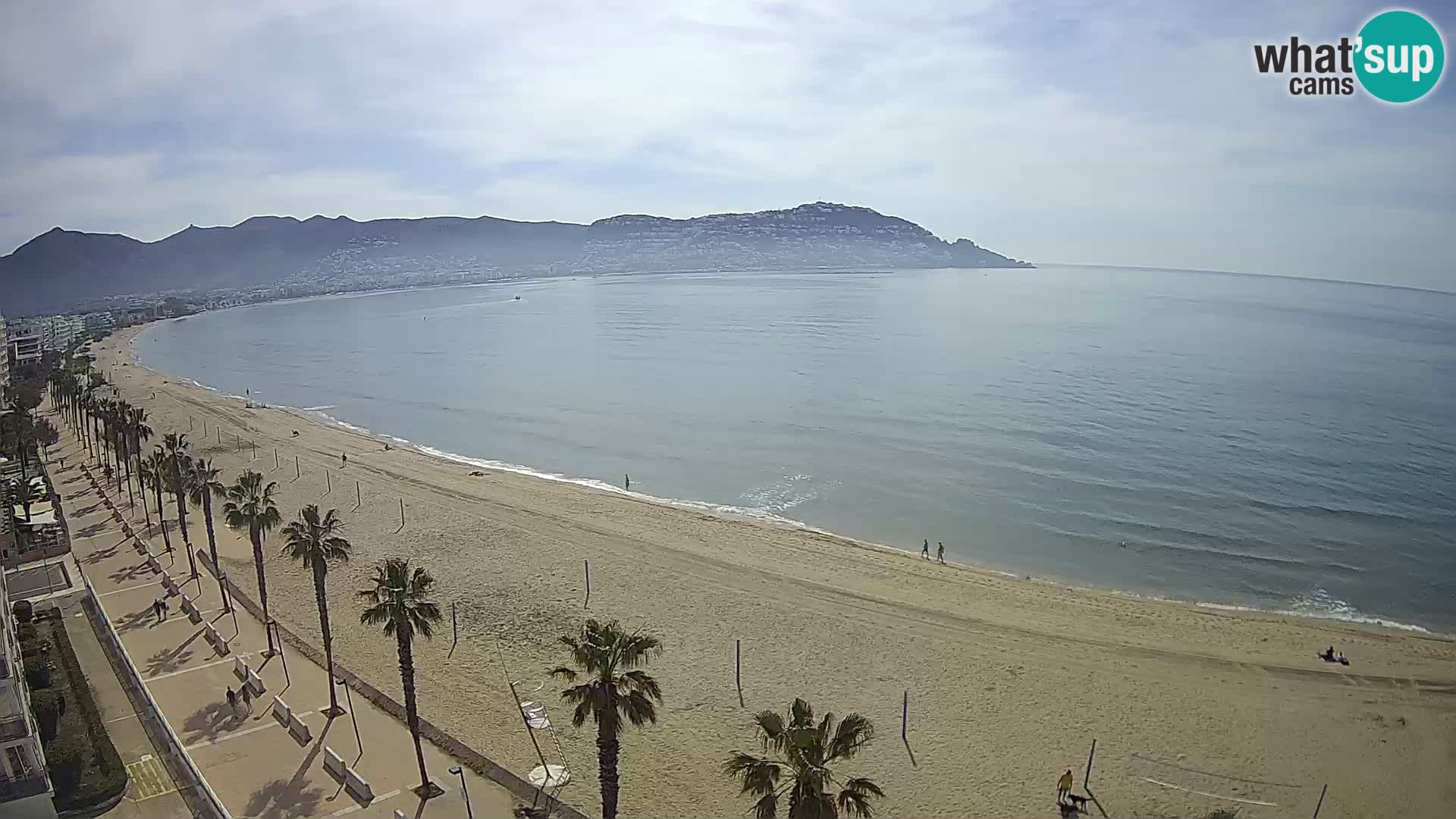 Live Roses Webcam Costa Brava beach view from MonteCarlo Hotel