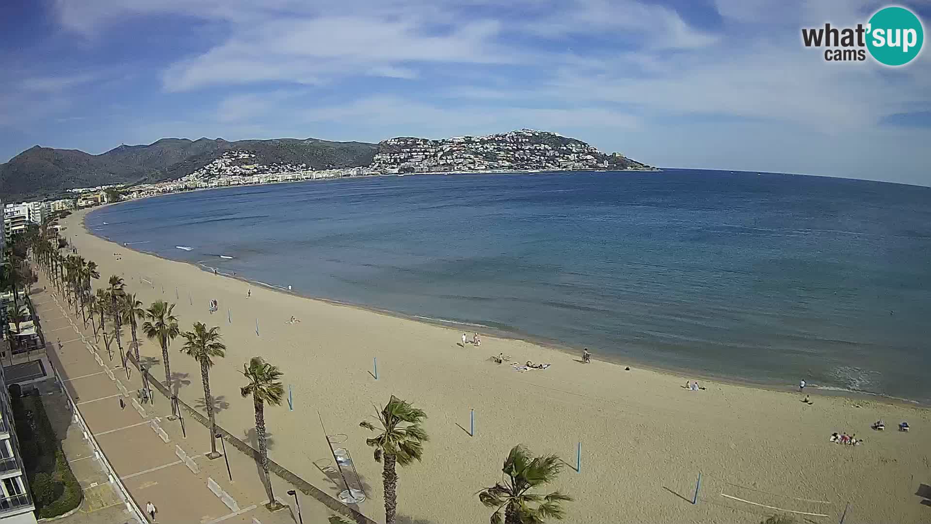 Live Roses Webcam Costa Brava beach view from MonteCarlo Hotel