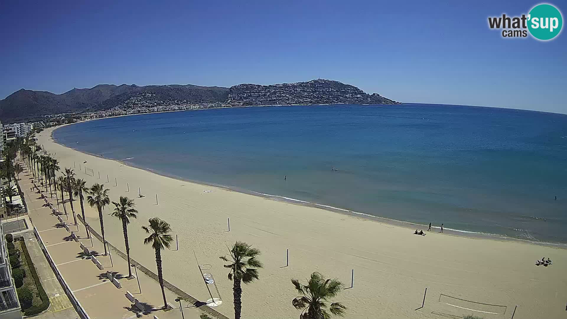 Live Roses Webcam Costa Brava beach view from MonteCarlo Hotel