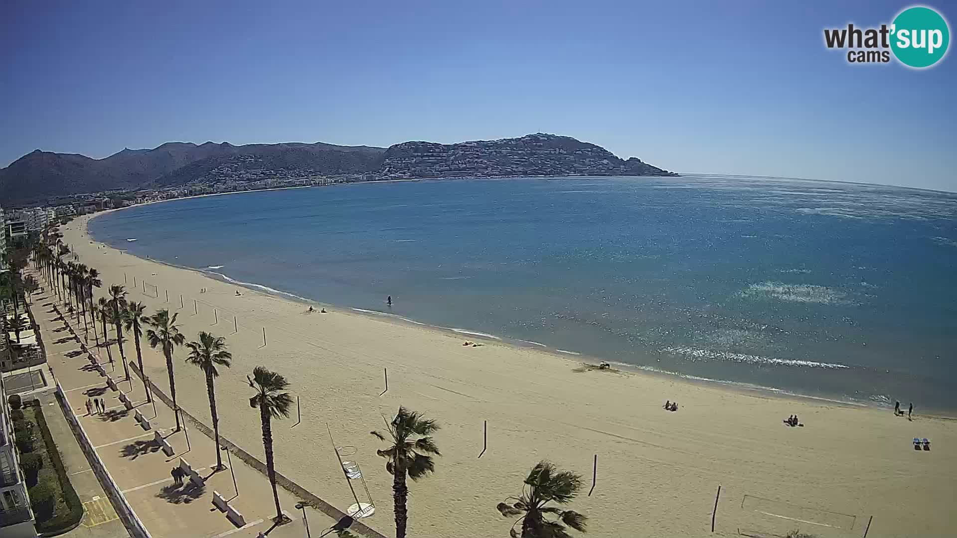 Live Roses Webcam Costa Brava beach view from MonteCarlo Hotel