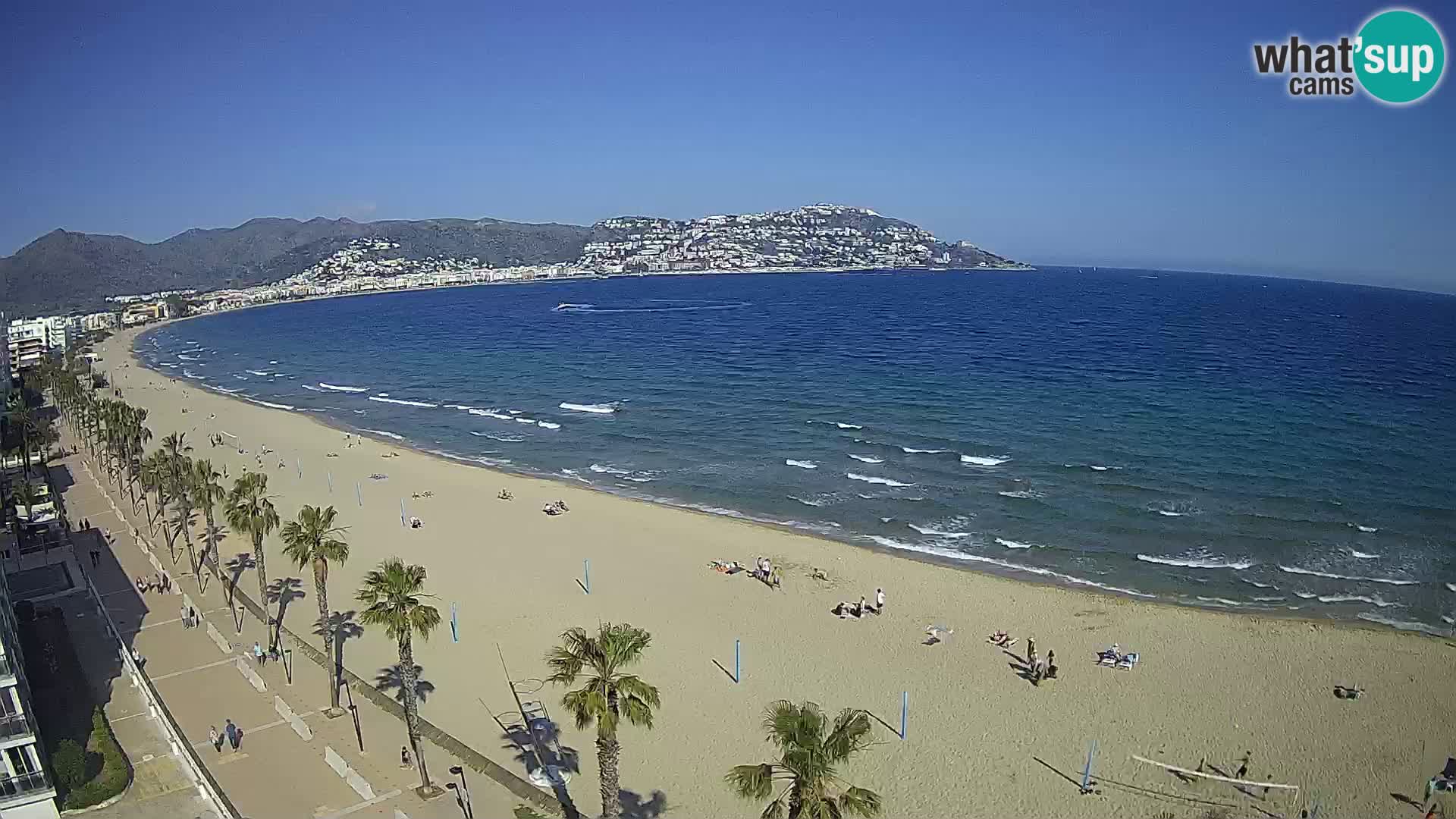 Live Roses Webcam Costa Brava beach view from MonteCarlo Hotel