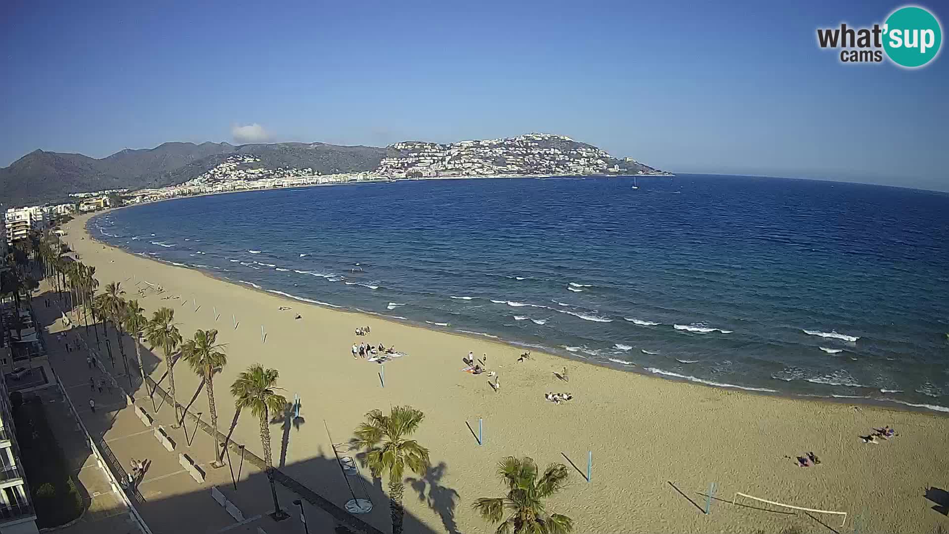 Live Roses Webcam Costa Brava beach view from MonteCarlo Hotel