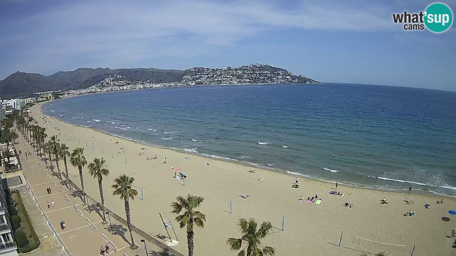 Live Roses Webcam Costa Brava beach view from MonteCarlo Hotel