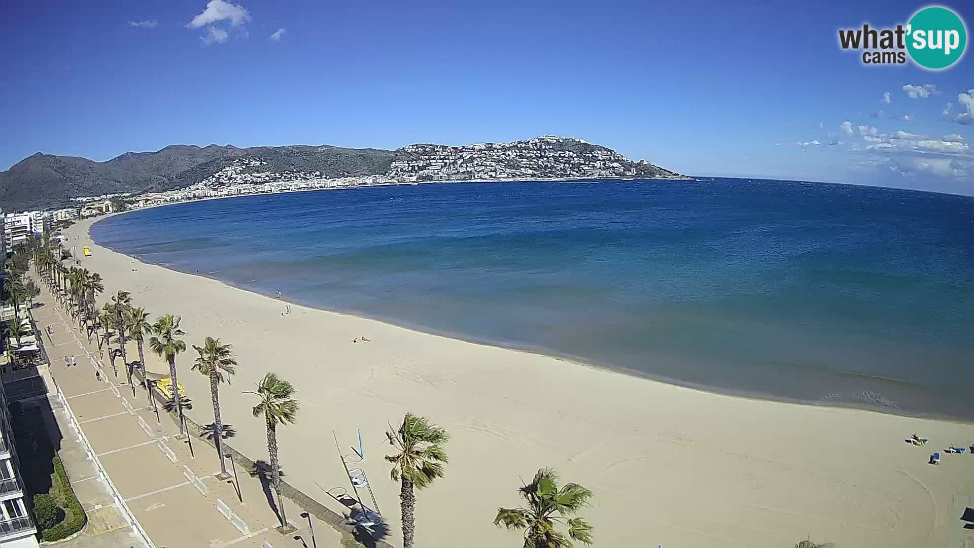 Live Roses Webcam Costa Brava beach view from MonteCarlo Hotel