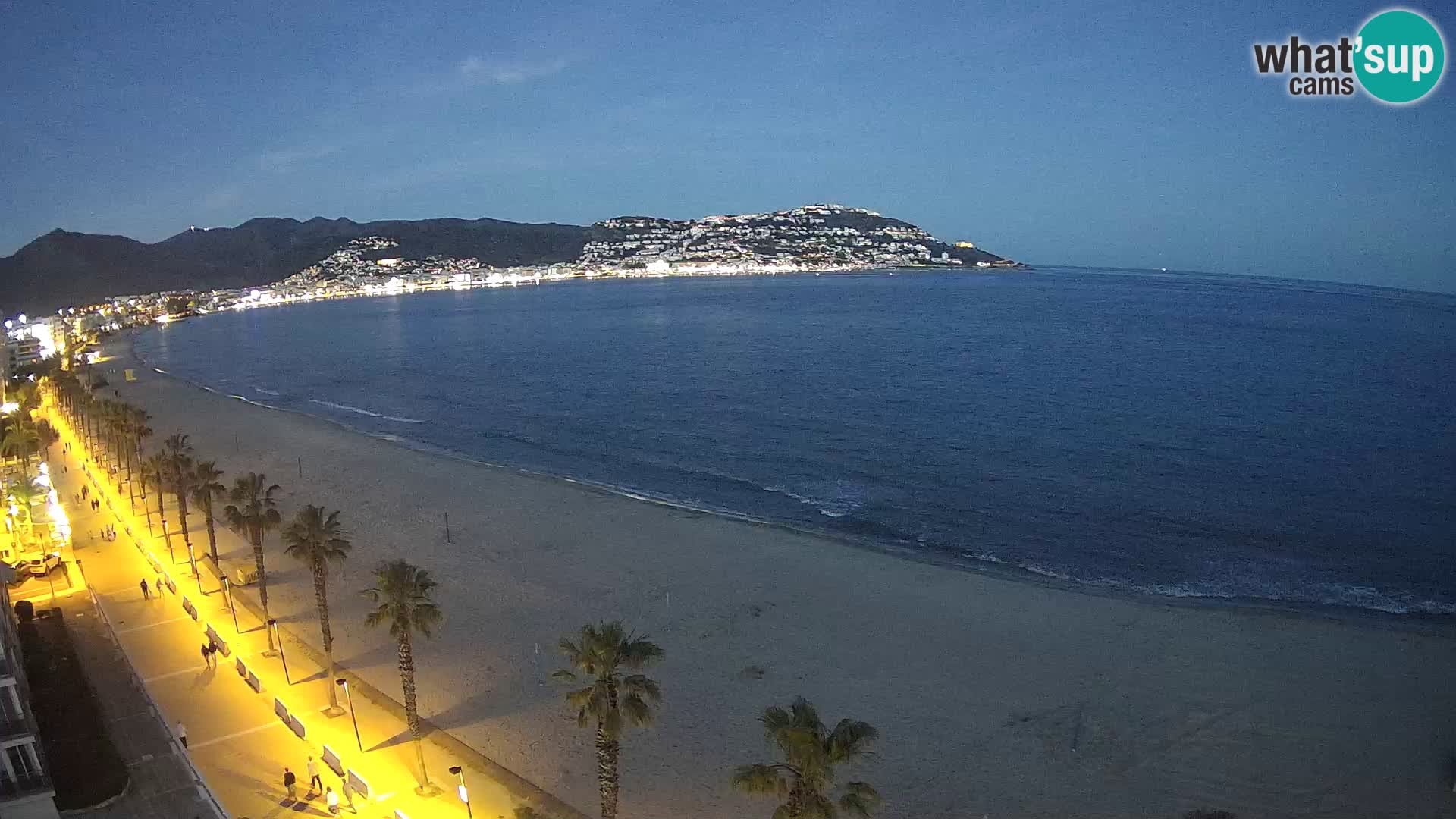 Live Roses Webcam Costa Brava beach view from MonteCarlo Hotel