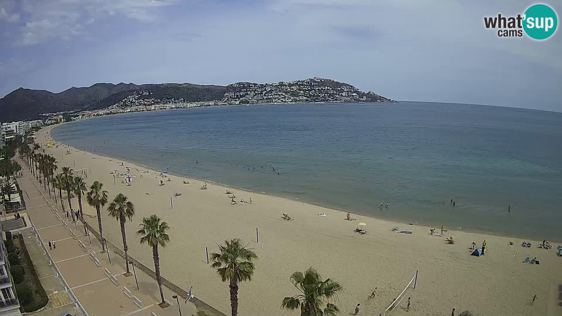 Live Roses Webcam Costa Brava beach view from MonteCarlo Hotel