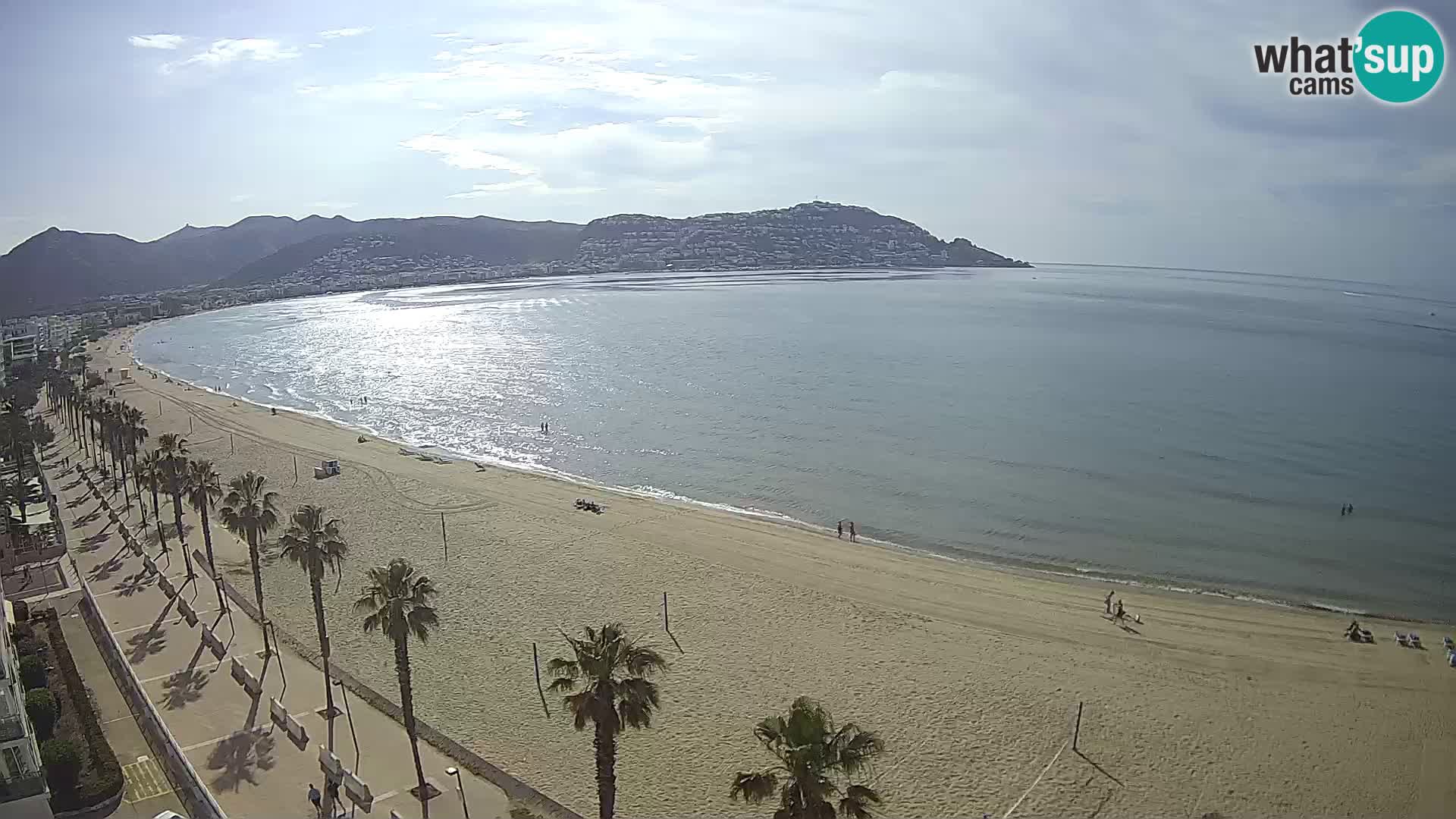 Live Roses Webcam Costa Brava beach view from MonteCarlo Hotel