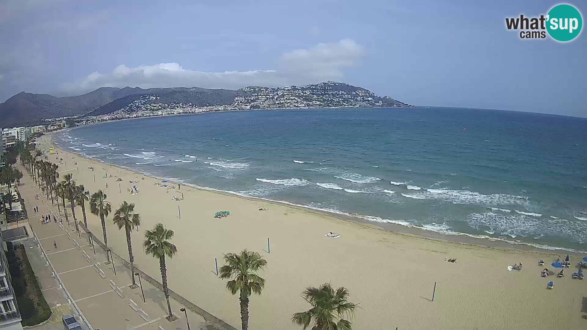 Live Roses Webcam Costa Brava beach view from MonteCarlo Hotel