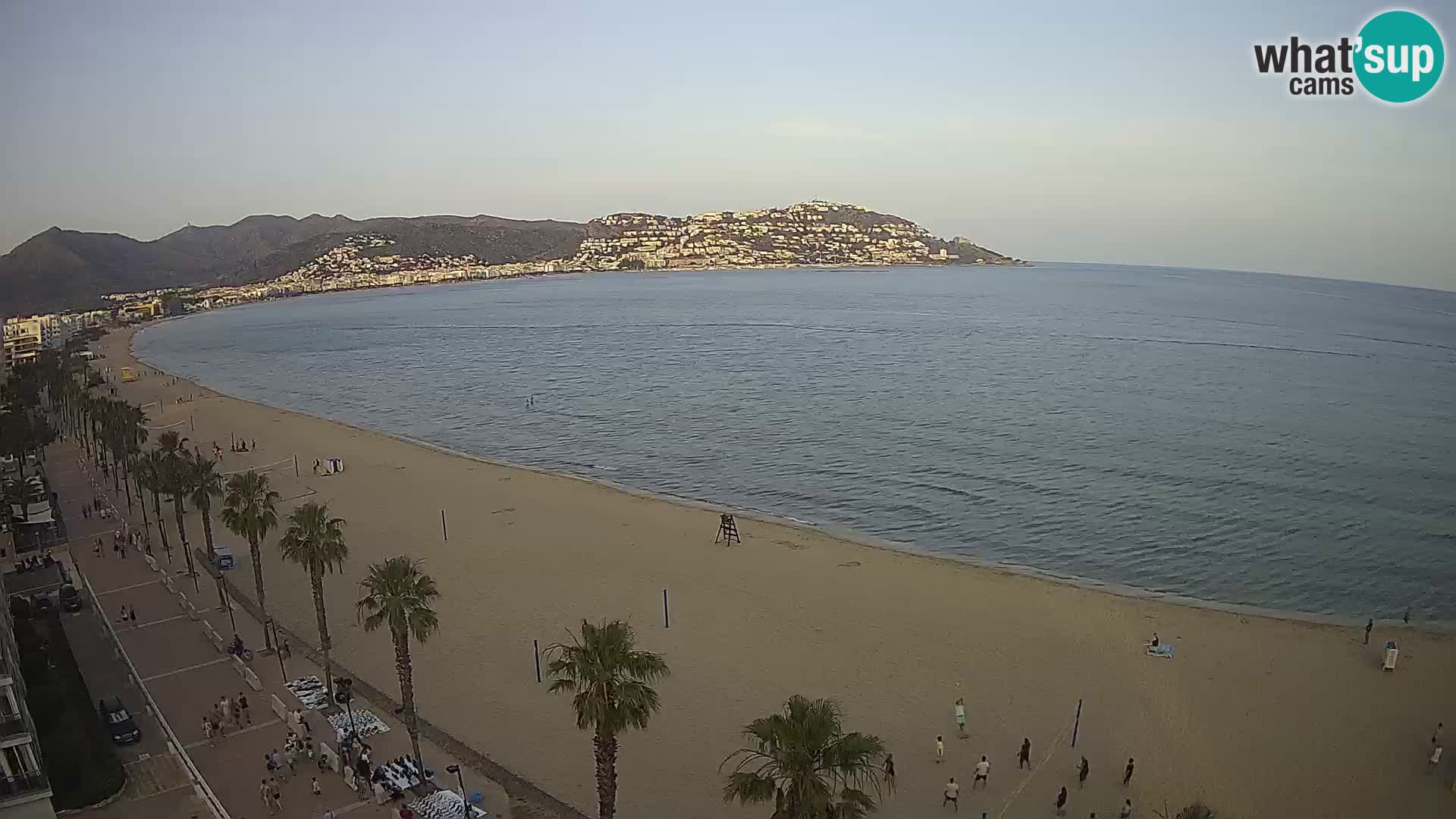Live Roses Webcam Costa Brava beach view from MonteCarlo Hotel