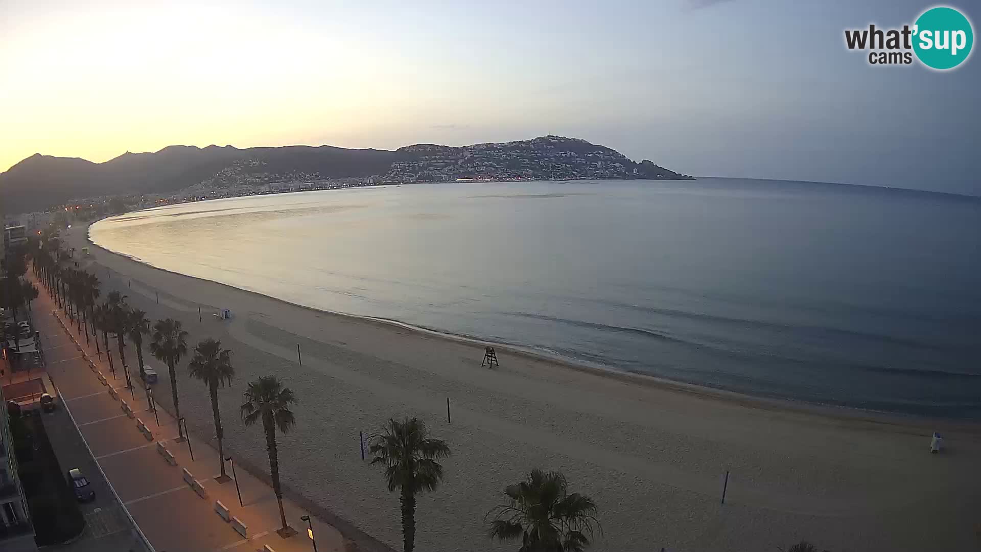 Live Roses Webcam Costa Brava beach view from MonteCarlo Hotel